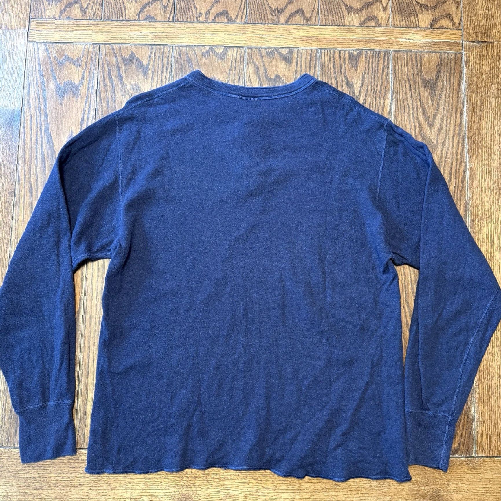 Vintage VINTAGE L.L. Bean Mens Long Sleeve Henley Shirt Wool Blend Navy Blue Large USA Regular Mens Button-Up Thermal Size US L / EU 52-54 / 3 - 5 Thumbnail