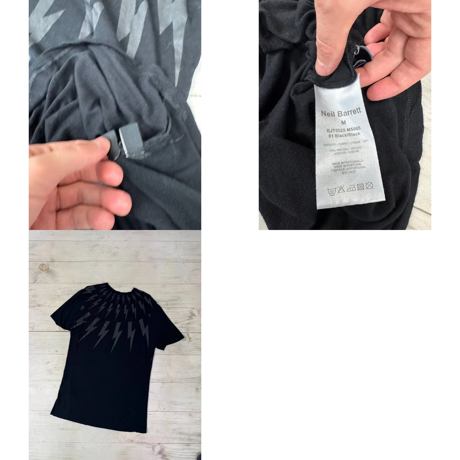 Neil Barrett Neil Barrett T-Shirt Men Size M Black Viscosa Lightning Size US M / EU 48-50 / 2 - 8 Thumbnail