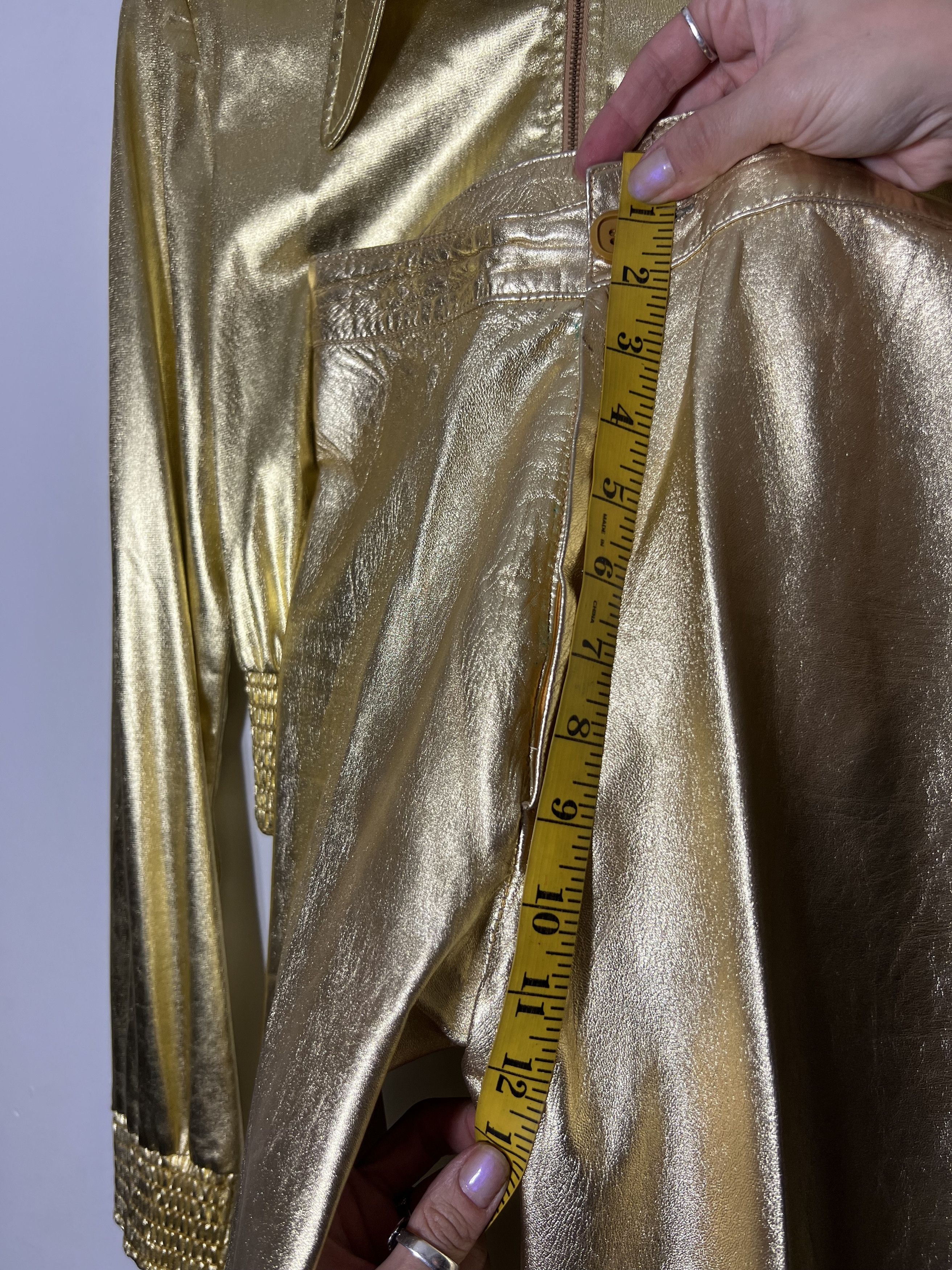 Designer × Vintage Vintage 70's Gold Suit - Climax by David Howard /Brigitte Na Size 26" / US 2 / IT 38 - 8 Thumbnail