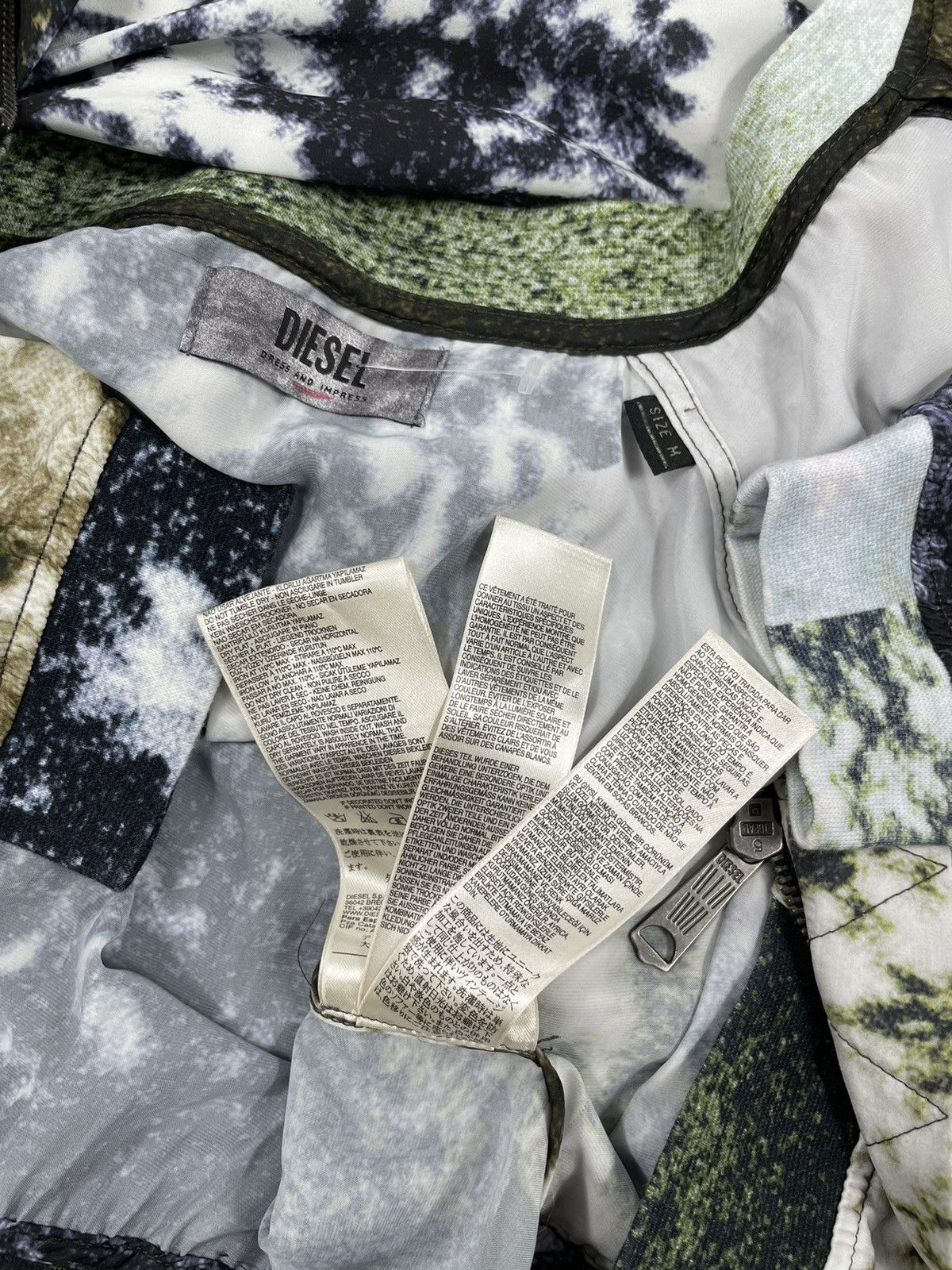 Diesel × Diesel Black Gold Designer 3D Floral Print Logo Track Bomber Windbreaker Jacket M Size M / US 6-8 / IT 42-44 - 13 Thumbnail