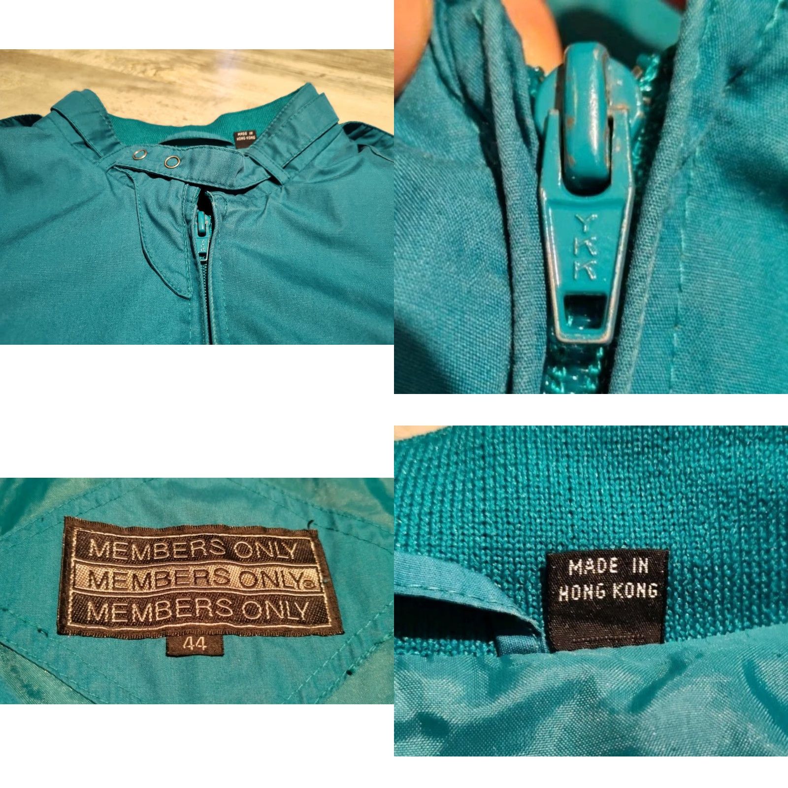 Members Only Vintage Yes Members Only Jacket 90s Cafe Racer Bomber Turquoise Full Zip Lapels Size 44 Size US S / EU 44-46 / 1 - 8 Thumbnail