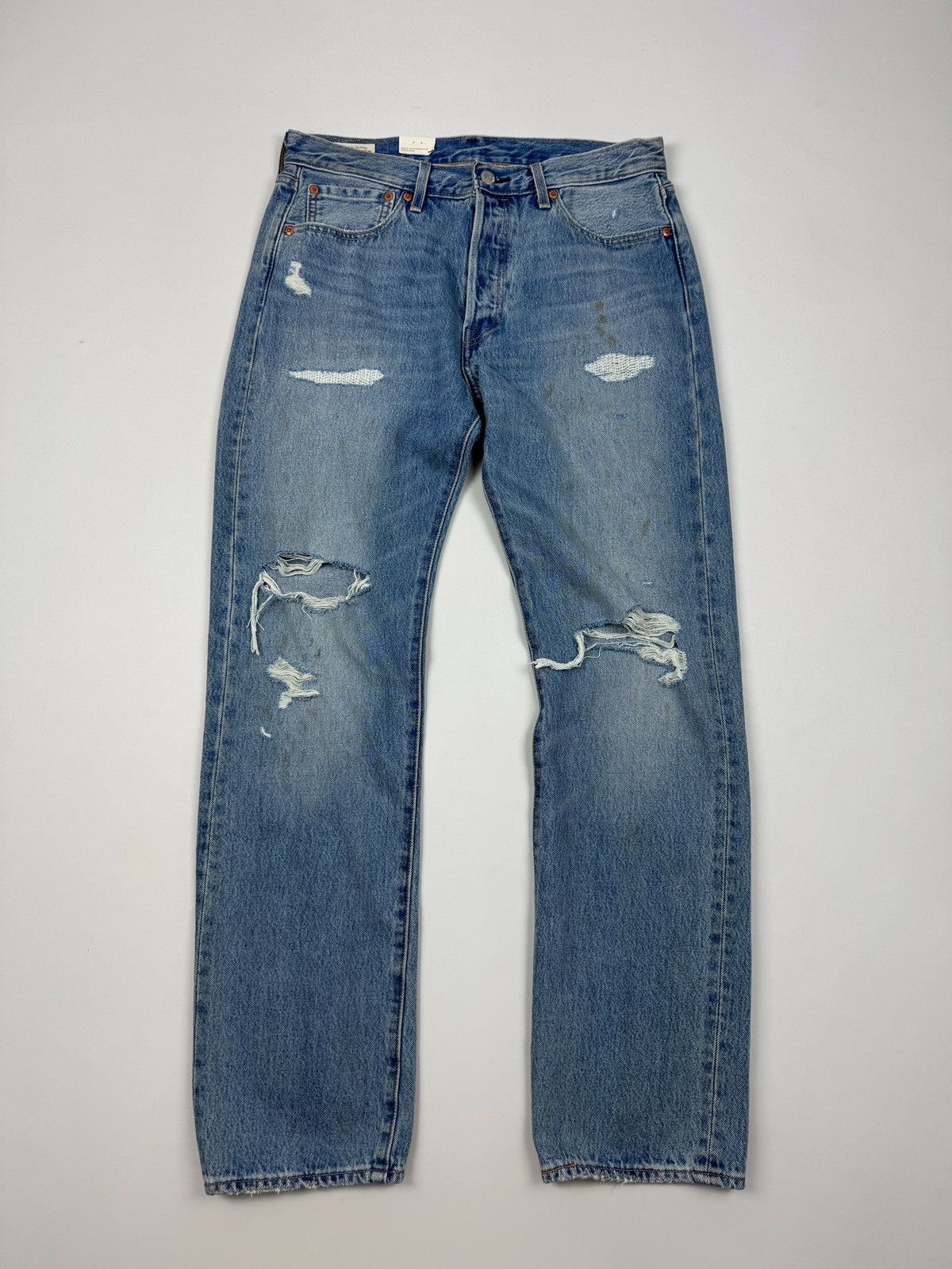 Levi's NWT Levi’s 501 Distressed Repaired Washed Denim Jeans Size US 32 / EU 48 - 3 Thumbnail