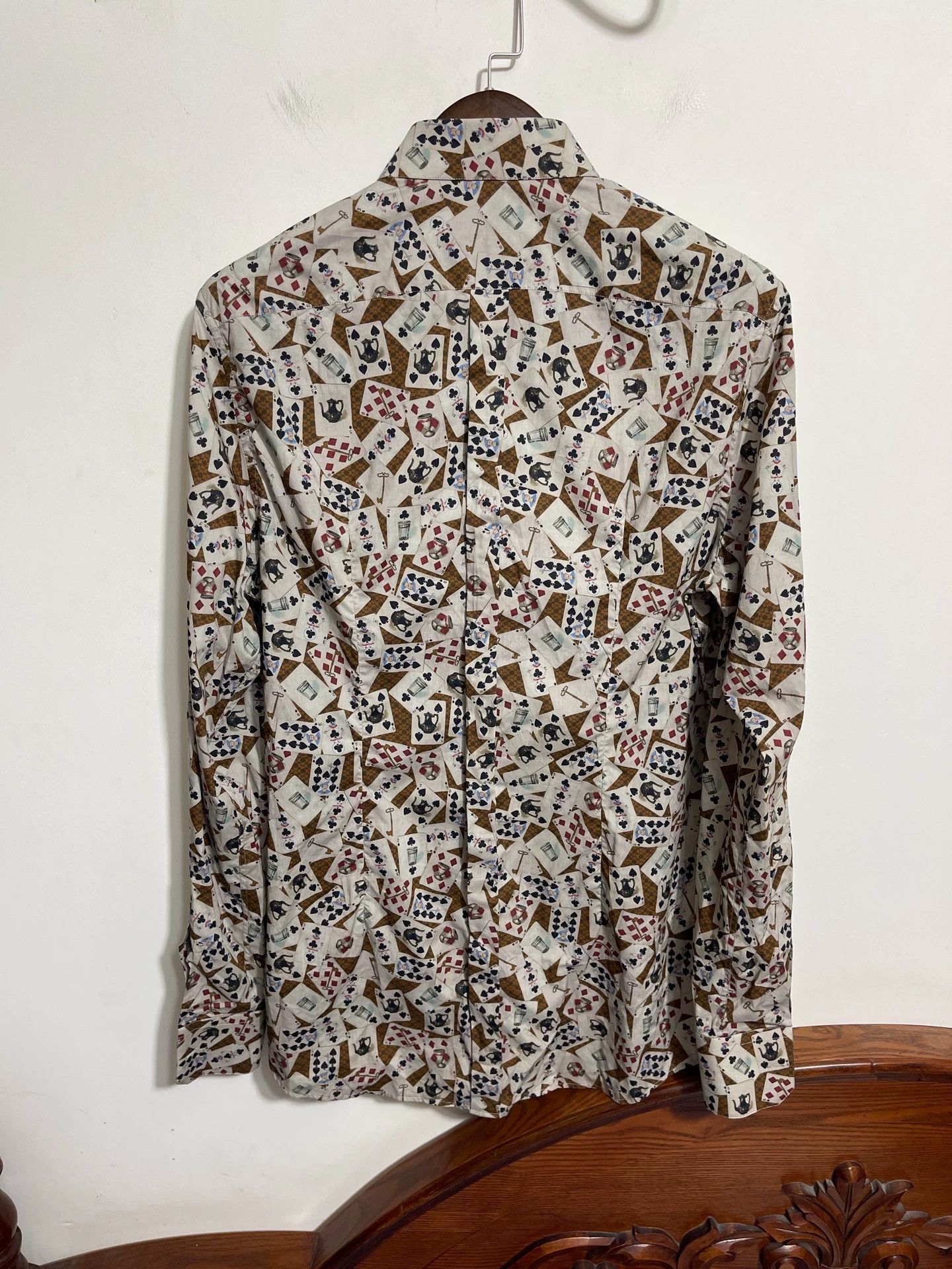 Dolce & Gabbana DG Poker Print Slim Long Sleeve French Cuffs Shirt Size US L / EU 52-54 / 3 - 2 Thumbnail