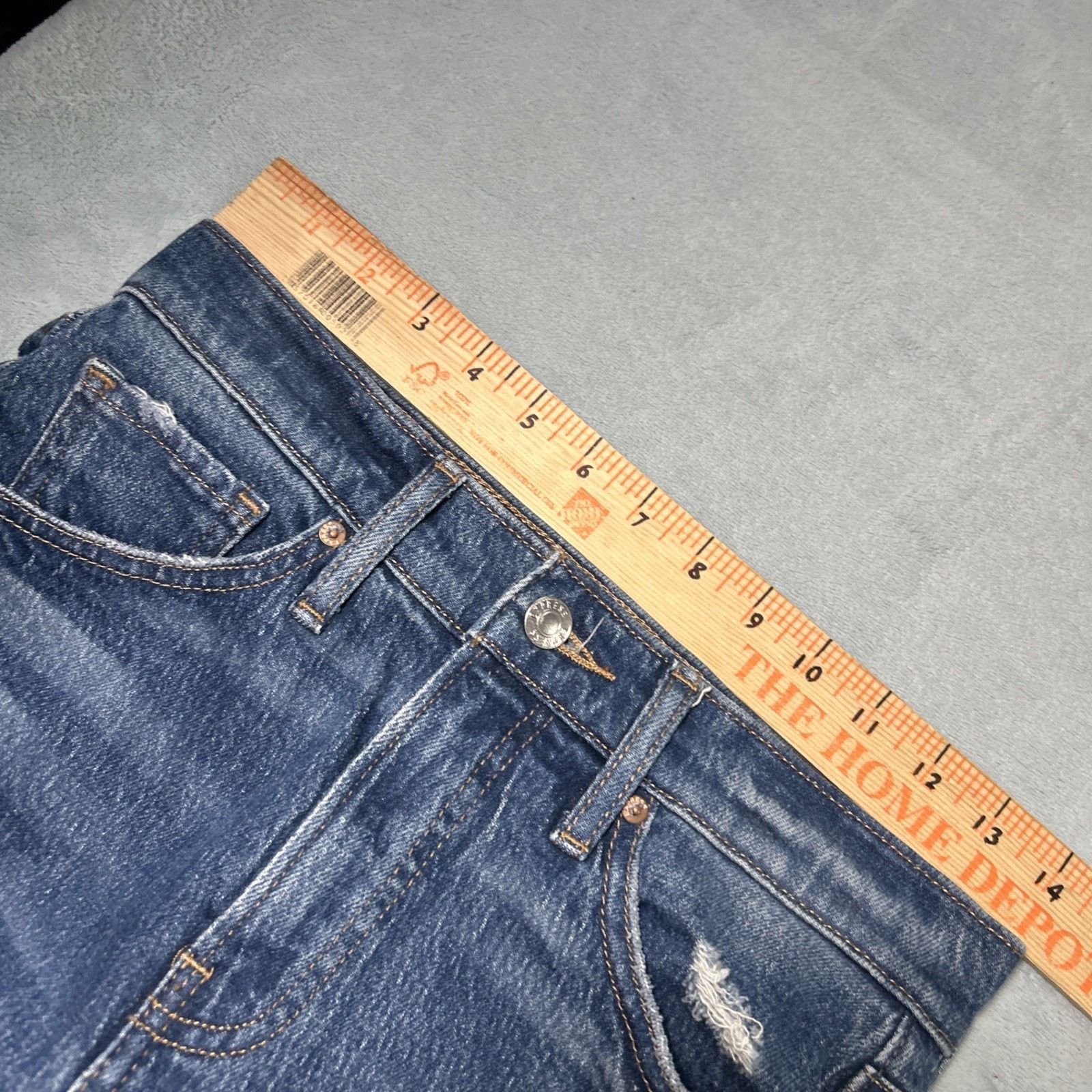 Express Beyond Baggy Distressed Rips Jeans Sz 2 28x33 Raw Hems Loose Size 26" / US 2 / IT 38 - 10 Thumbnail