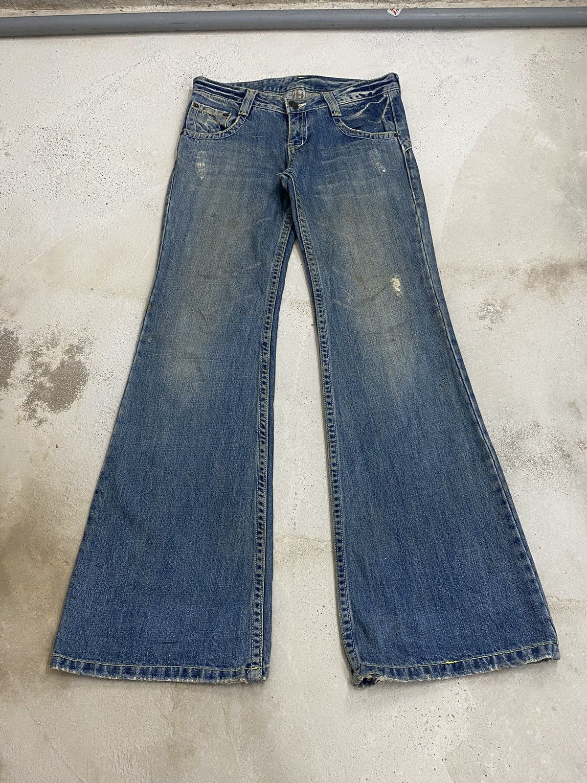 If Six Was Nine Flare Japanese Brand Mud Washed Dirty Boot Cut Fit Size US 29 - 4 Thumbnail