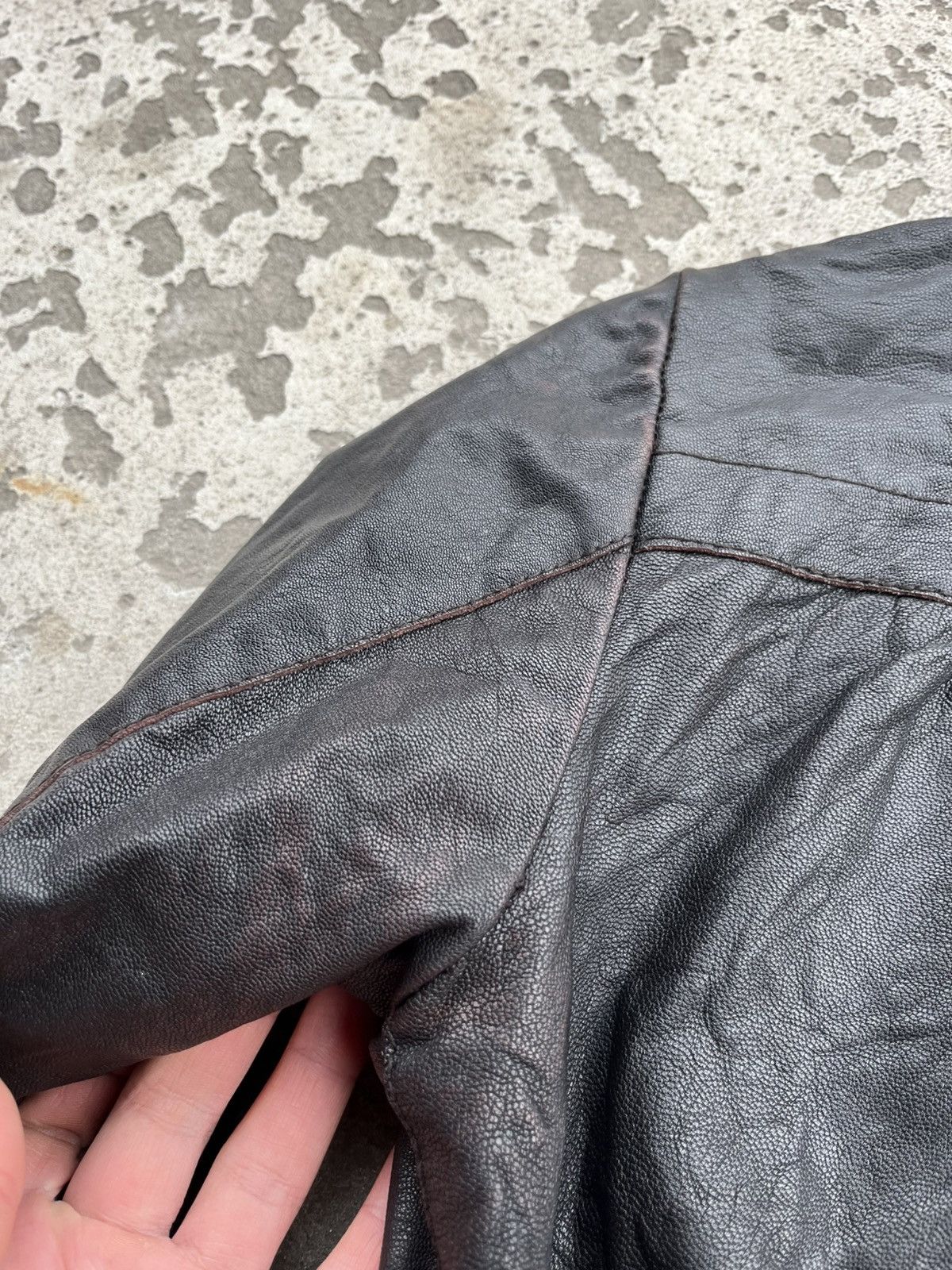 Allsaints × Japanese Brand Vintage Allsaints Avant Garde Japanese Faded Leather Jacket Size XS / US 0-2 / IT 36-38 - 18 Thumbnail