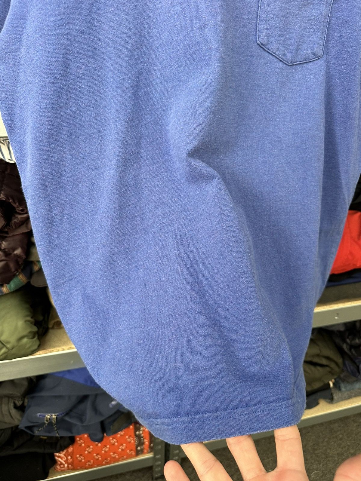 Supreme Supreme Pocket T-Shirt Red Box Logo Blue Faded Y2K Basic Tee Size US L / EU 52-54 / 3 - 5 Thumbnail