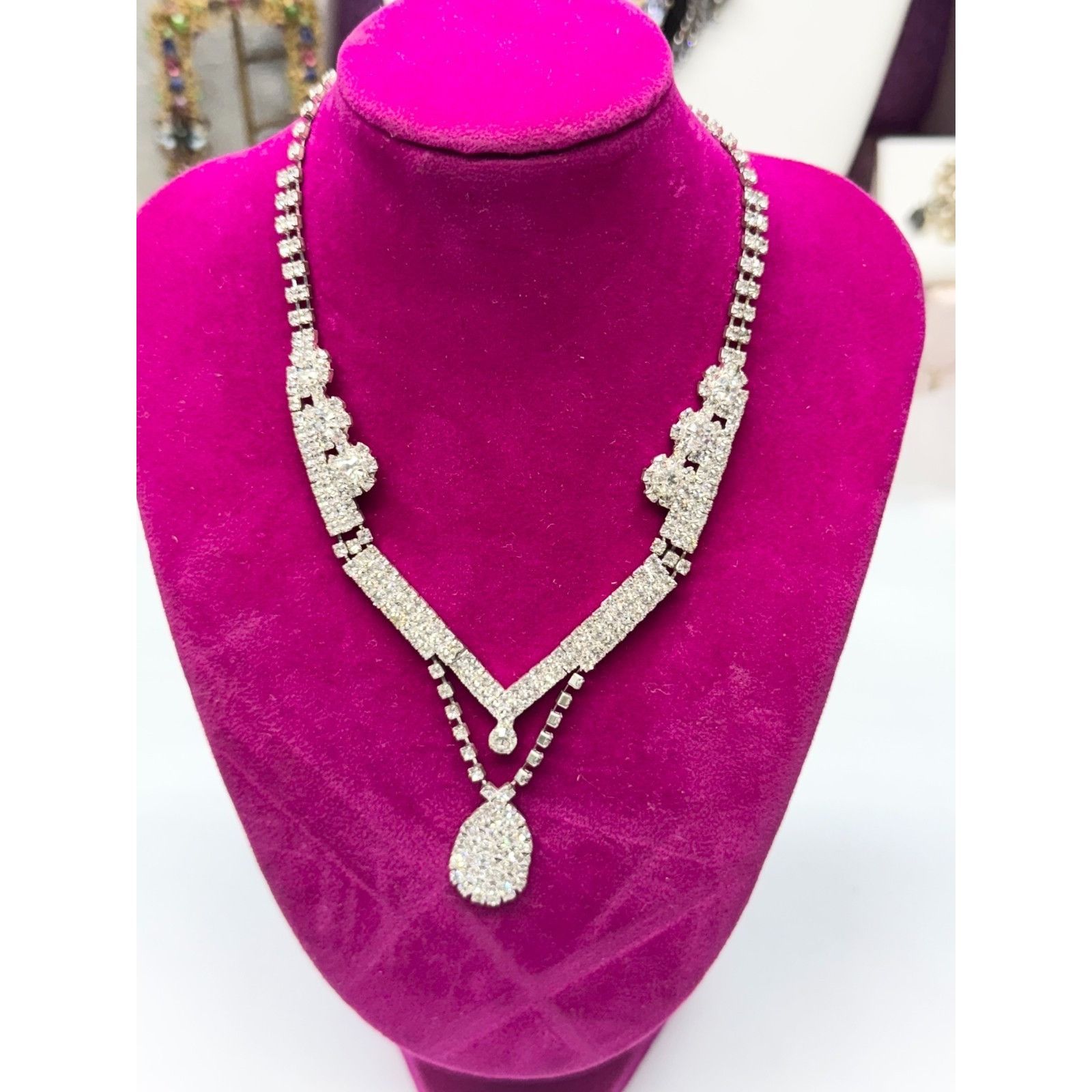 Vintage Vintage rhinestone chain collar necklace Size ONE SIZE - 3 Thumbnail