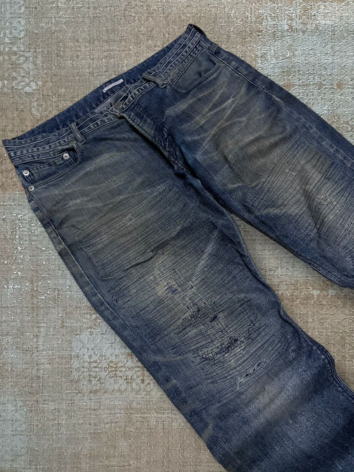 Japanese Brand Vintage 90s Designer Japan High Street Distressed City Denim Size US 33 - 9 Thumbnail