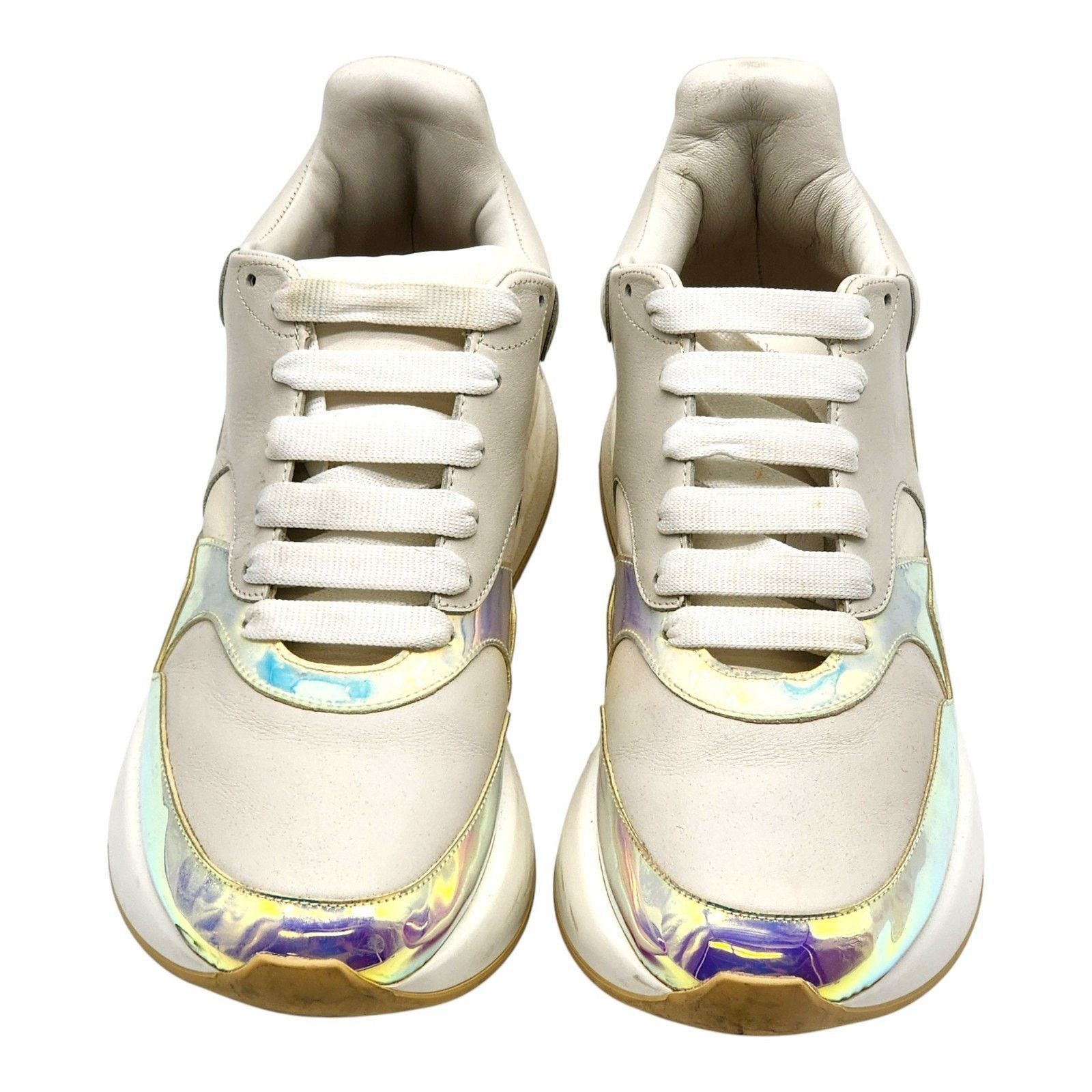 Alexander McQueen Leather Iridescent Trim Multi Sneakers EU 46 US 13 Size US 13 / EU 46 - 3 Thumbnail