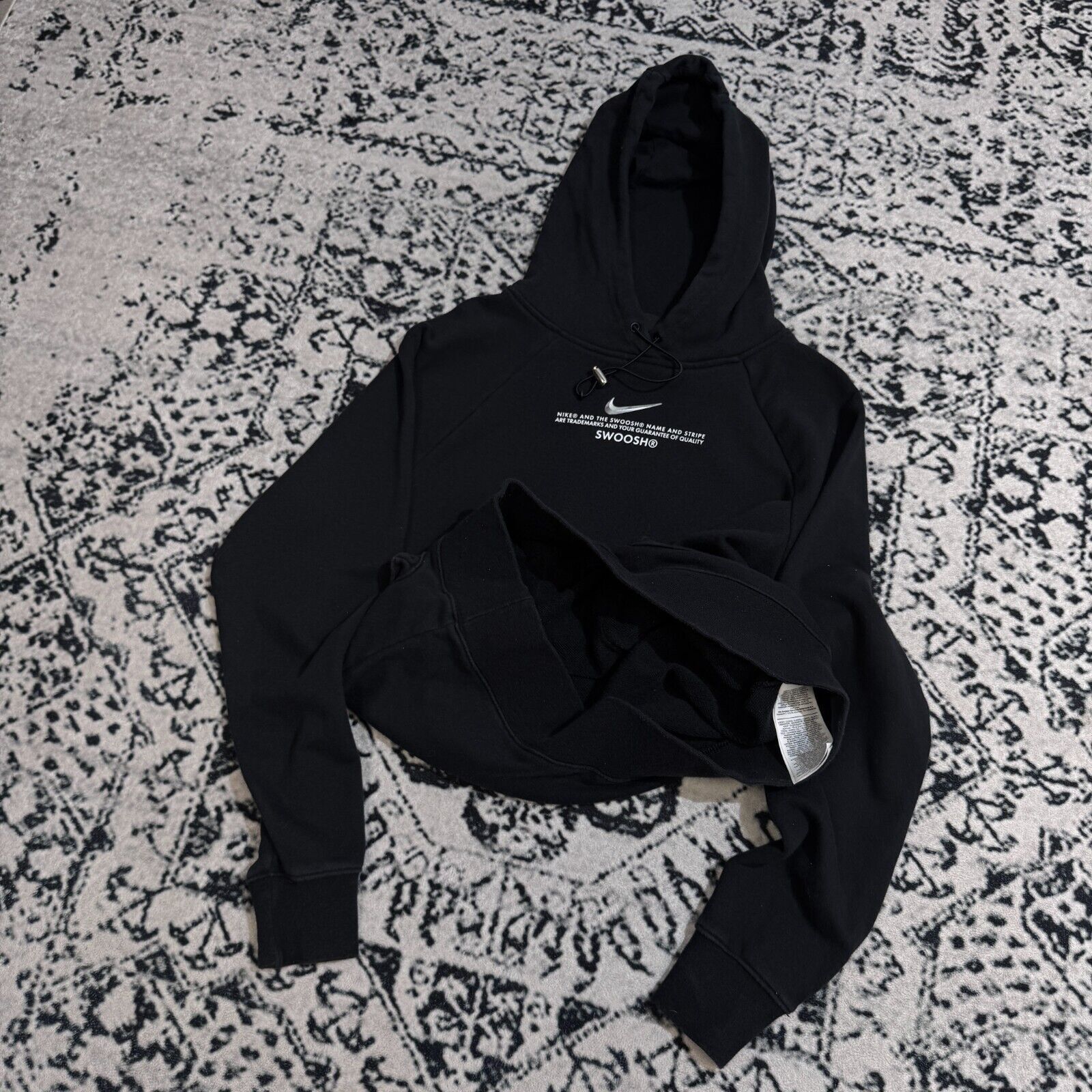 Nike × Vintage Nike Black Cotton Hoodie Size S 90s Multi Swoosh Rare Nocta Size US S / EU 44-46 / 1 - 8 Thumbnail