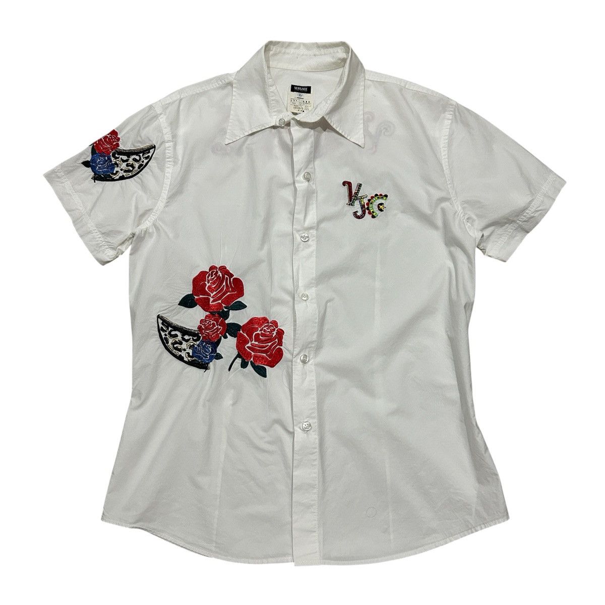 Vintage Versace Jeans Couture White Embroidered