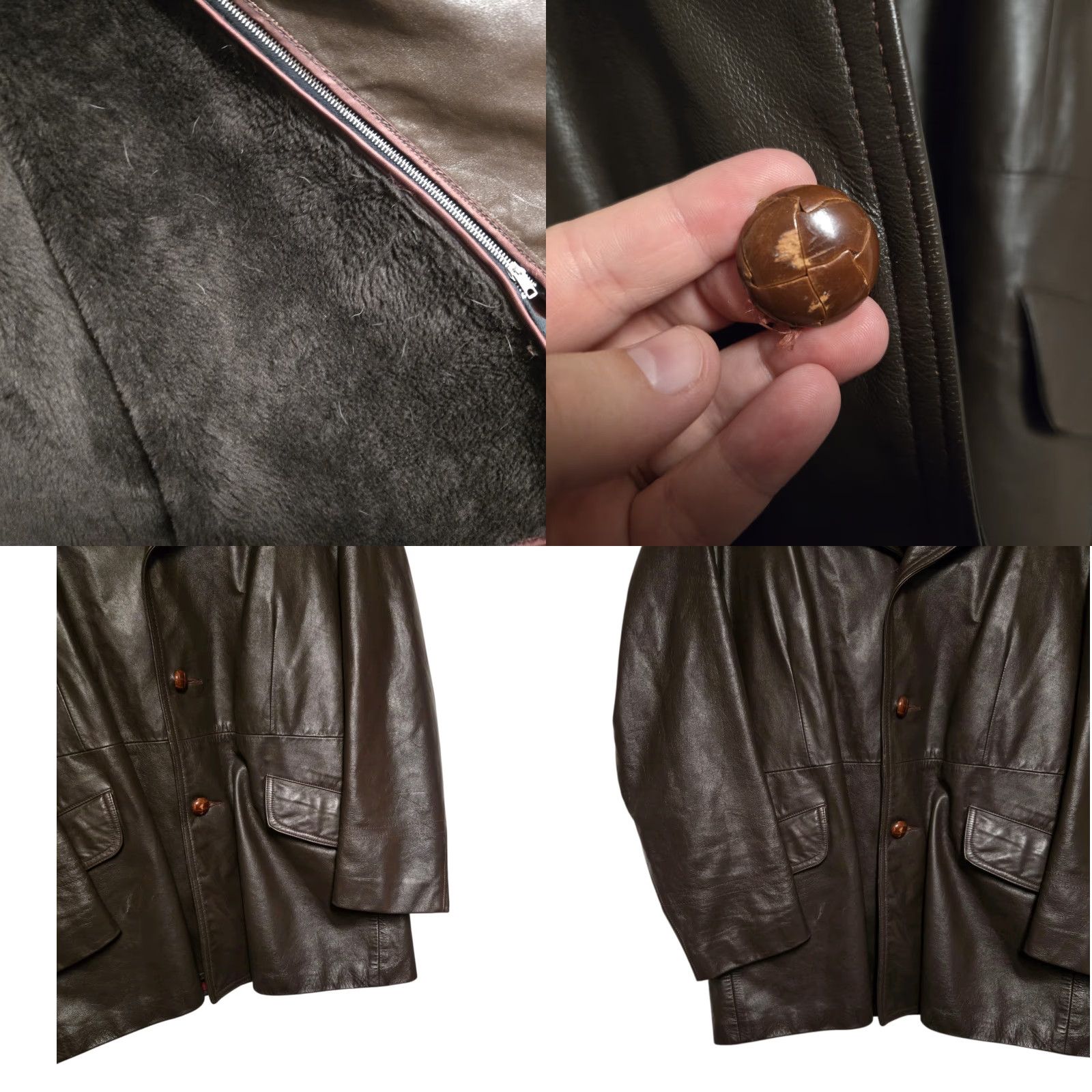 Sea New York VINTAGE New York Leather Coat Mens 44 Brown Overcoat Mid-Length Leather-Fleece Lining Clipped Heavy Size US S / EU 44-46 / 1 - 8 Thumbnail
