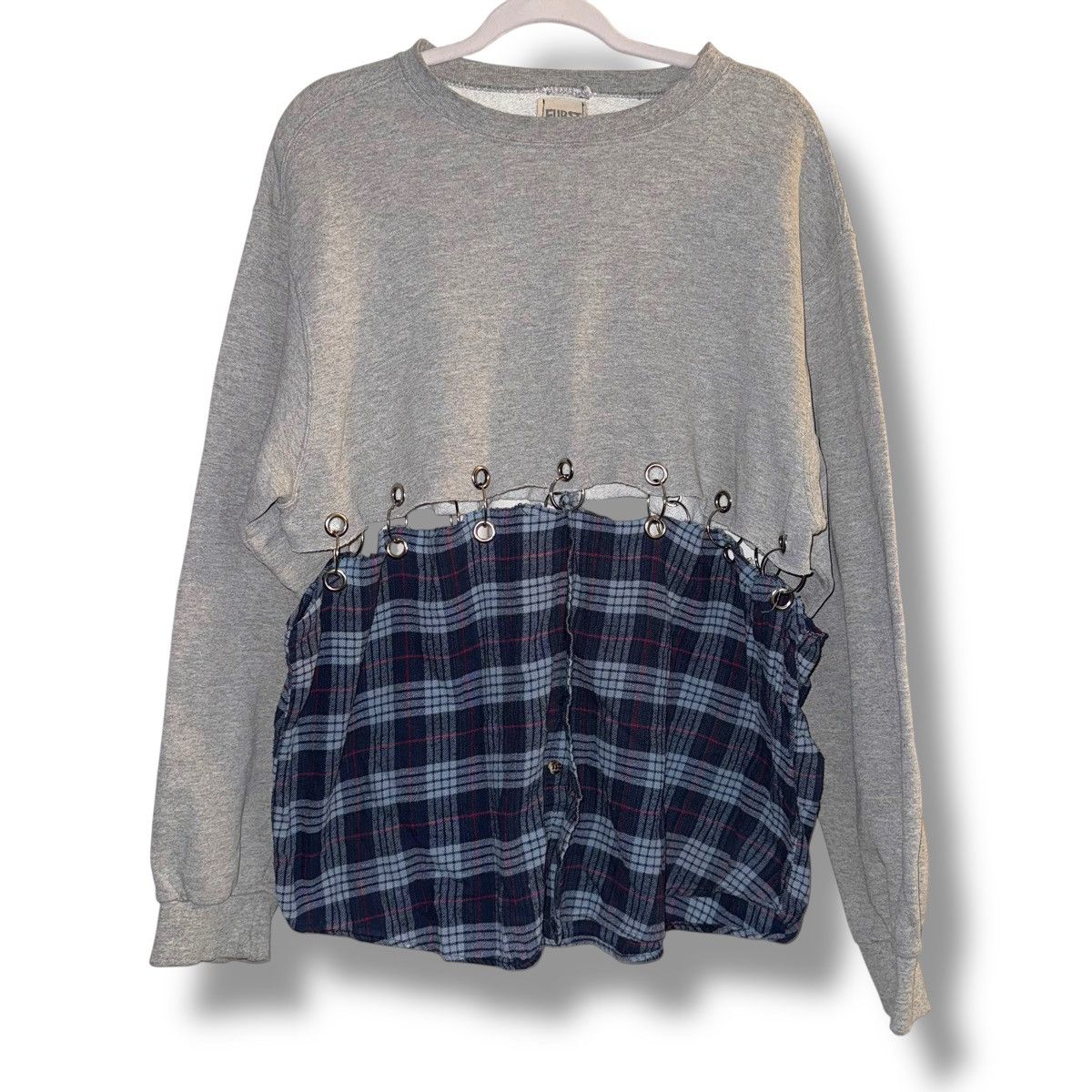 Other Furst Of A Kind half sweatshirt half flannel top Size XL / US 12-14 / IT 48-50 - 3 Thumbnail