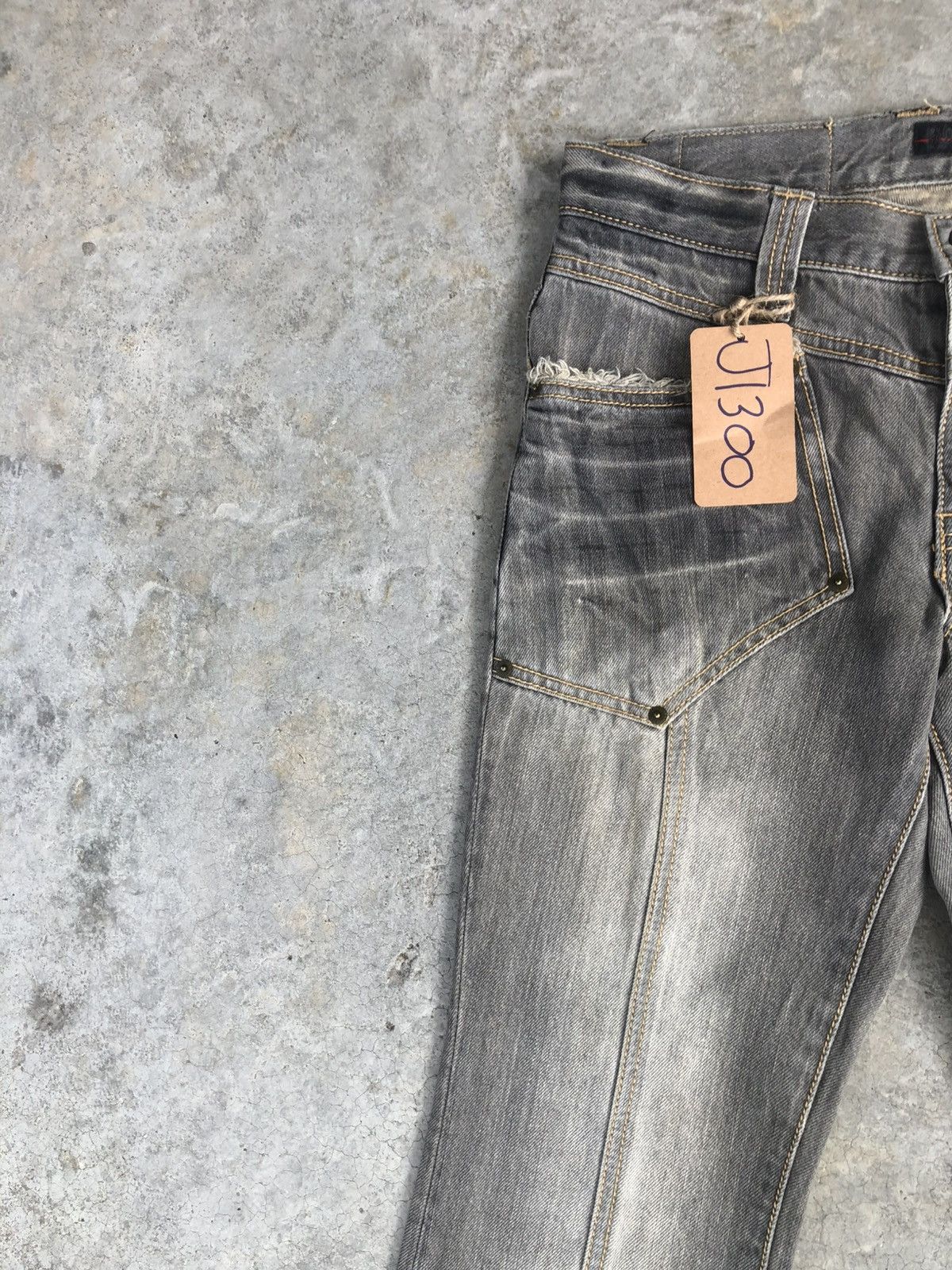If Six Was Nine Japanese Morgan Homme Flared Jeans Distressed Denim Size US 31 - 4 Thumbnail
