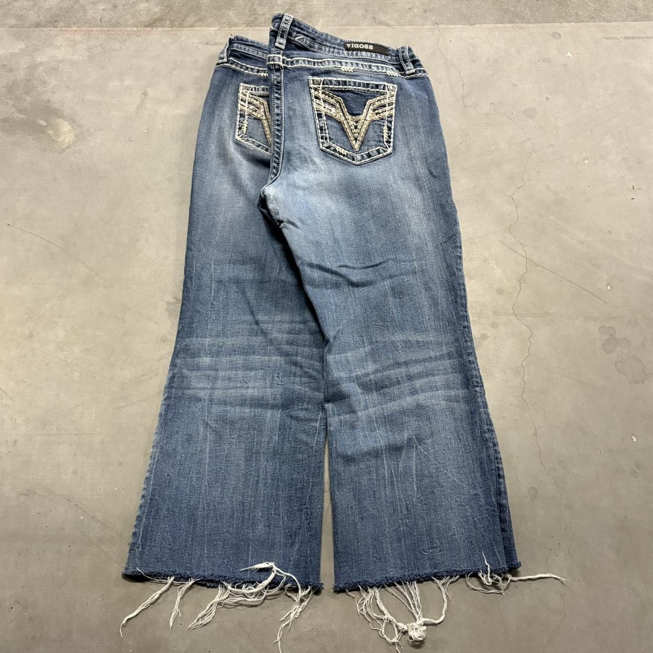 Japanese Brand × Vintage Crazy Vintage Y2K/2000s Baggy Short Medium Wash Denim Jeans! Size US 36 / EU 52 - 4 Thumbnail