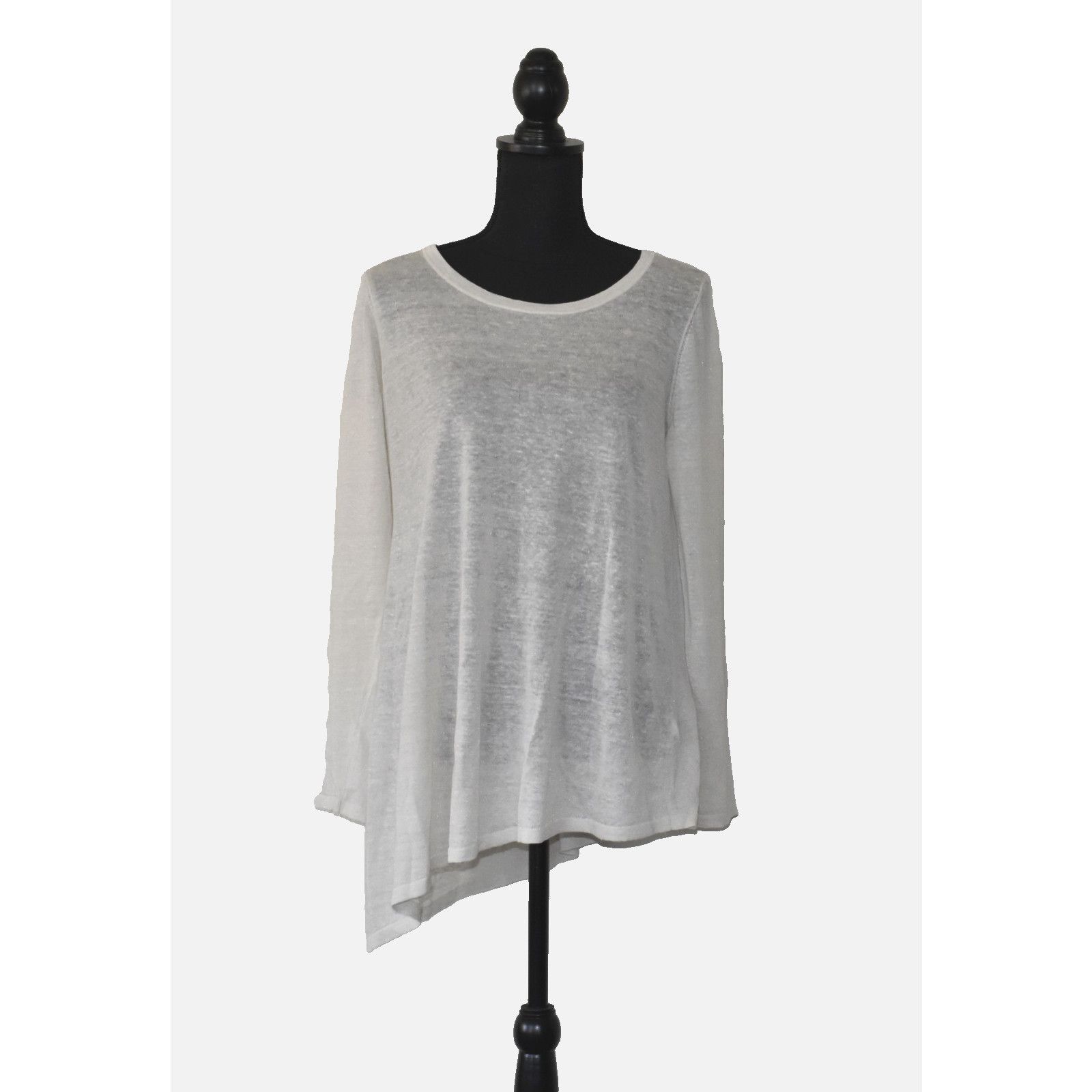 Eileen Fisher NWT EILEEN FISHER Bone Org Linen Crepe Knit Tunic Top S $238 Size S / US 4 / IT 40 - 1 Thumbnail