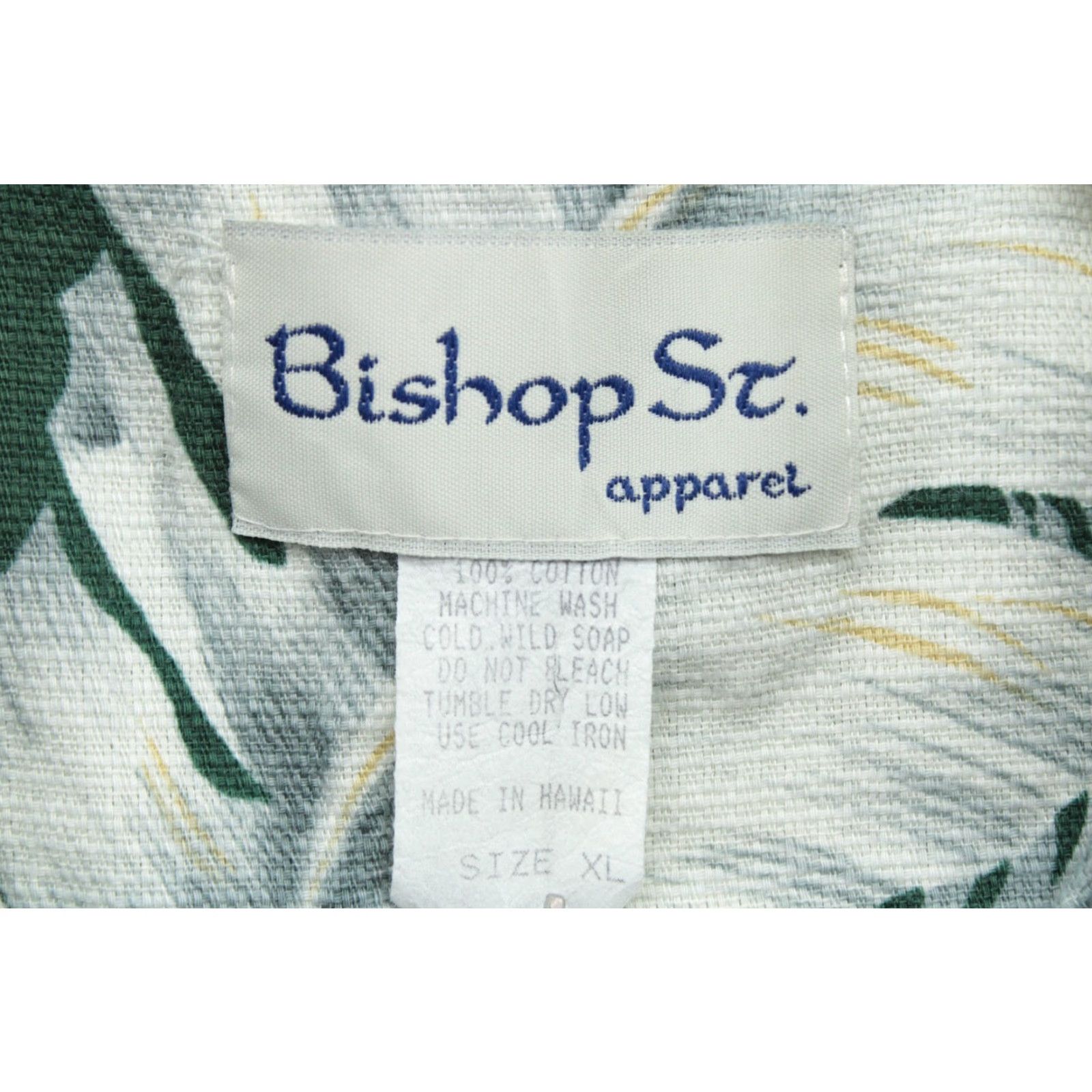 Vintage VINTAGE Bishop St. Hawaiian Shirt XL Green Floral Camp Collar Luau Vacation Mens Size US XL / EU 56 / 4 - 4 Thumbnail