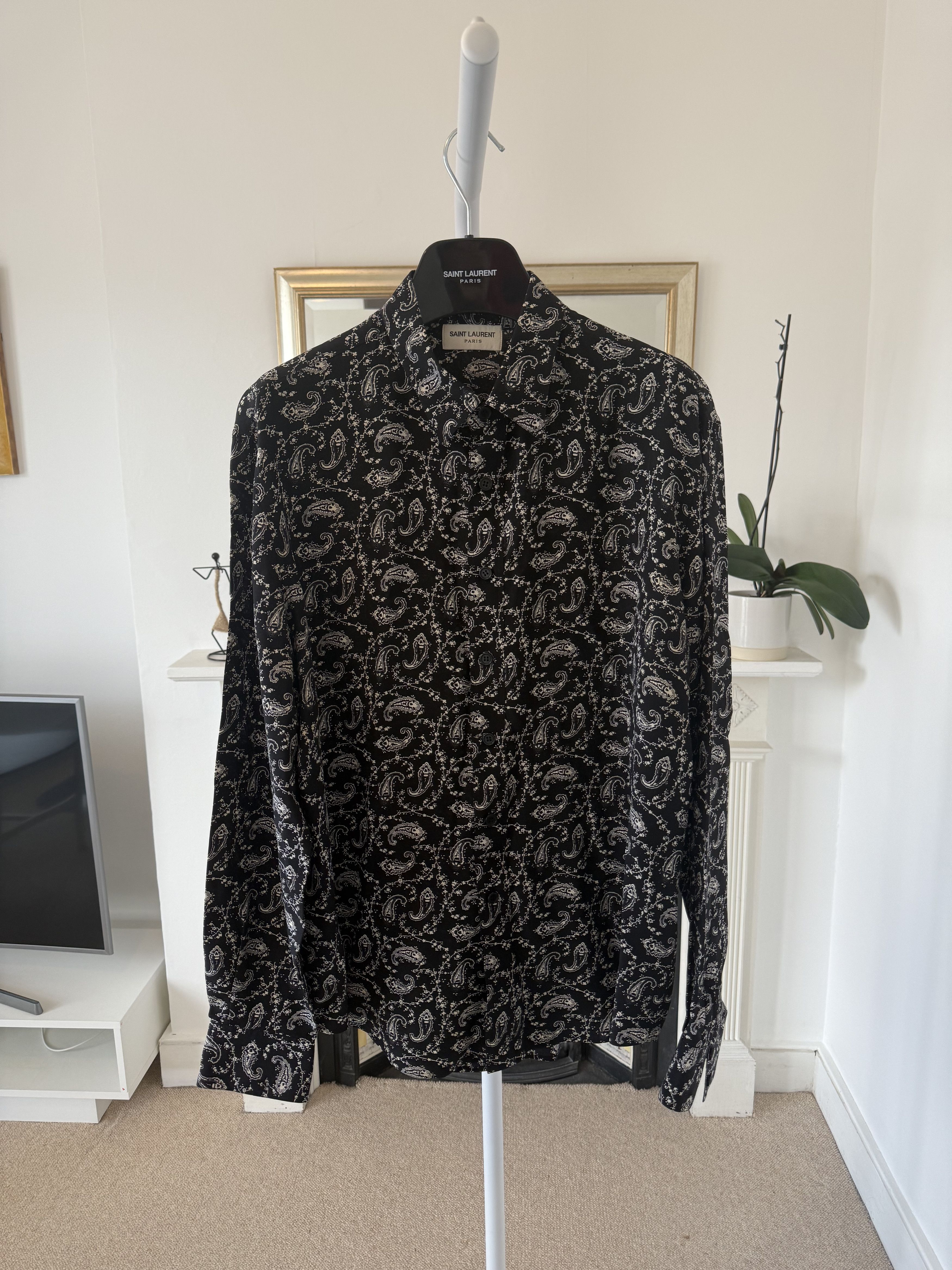 Saint Laurent Paris SS14 Saint Laurent Paisley Silk Shirt Size US XL / EU 56 / 4 - 1 Thumbnail