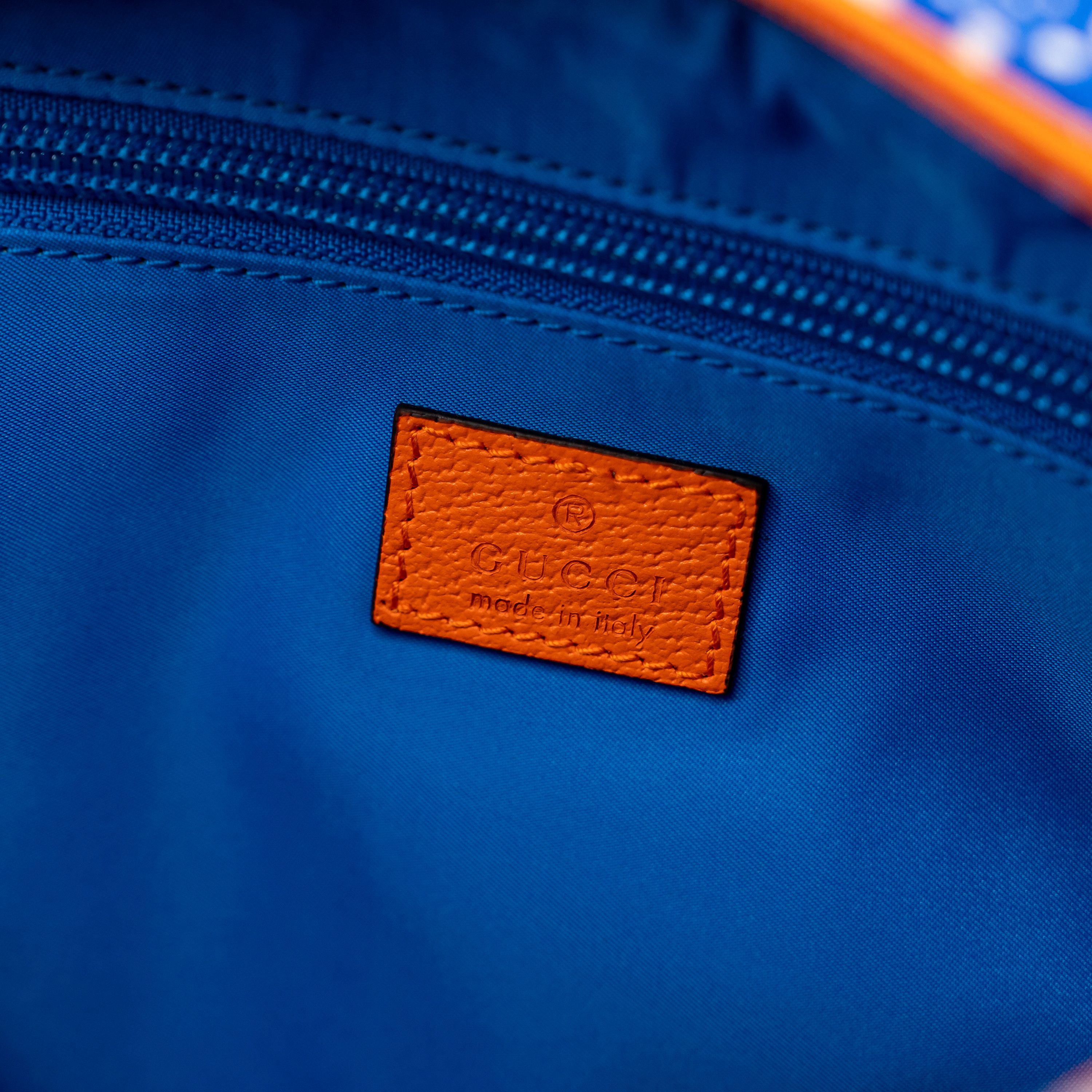 Gucci Gucci Nylon Backpack Ripstop GG Allover Blue Orange Size ONE SIZE - 8 Thumbnail