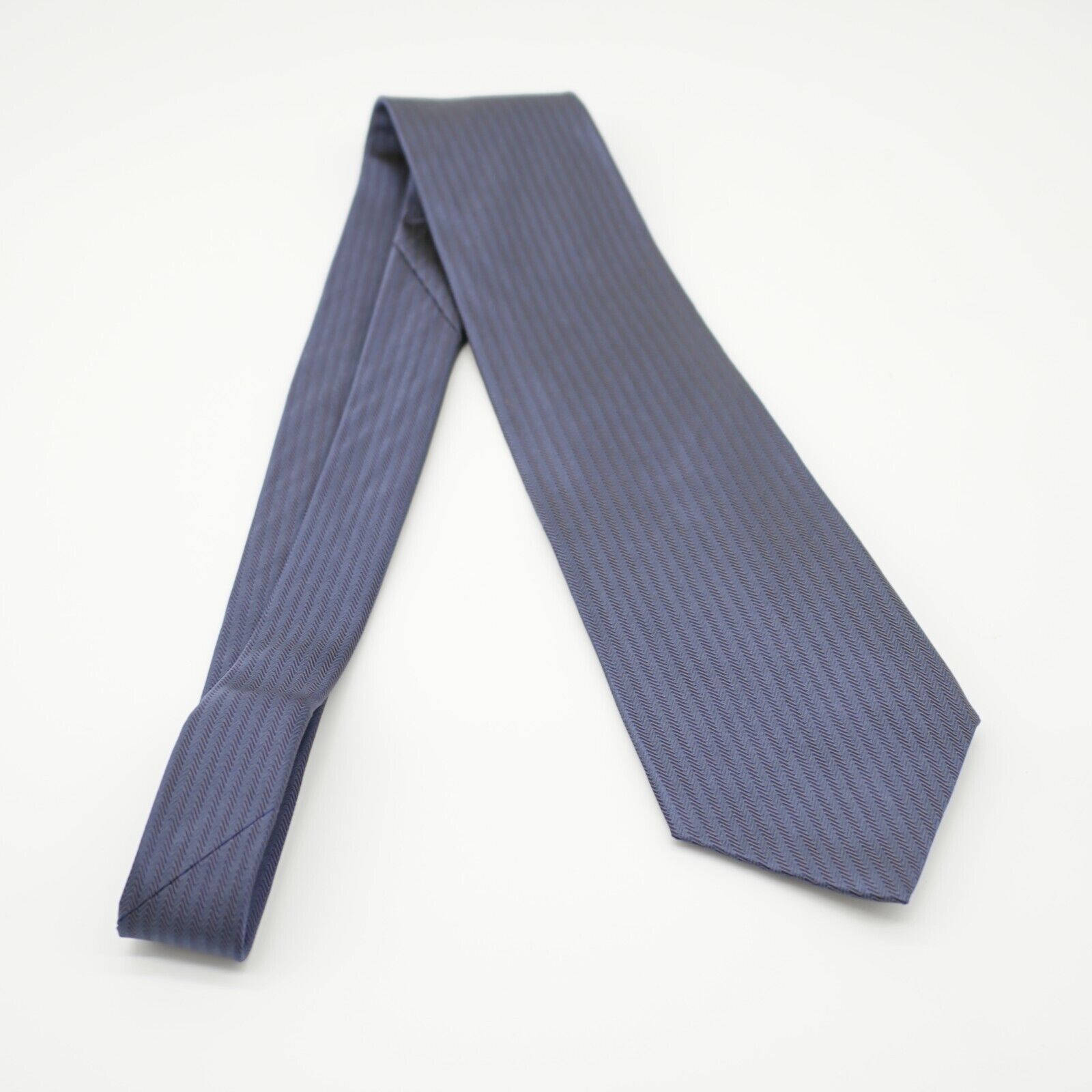 DKNY Dkny Blue Brown Squigly Herringbone Print Wide Silk Tie Size ONE SIZE - 7 Thumbnail