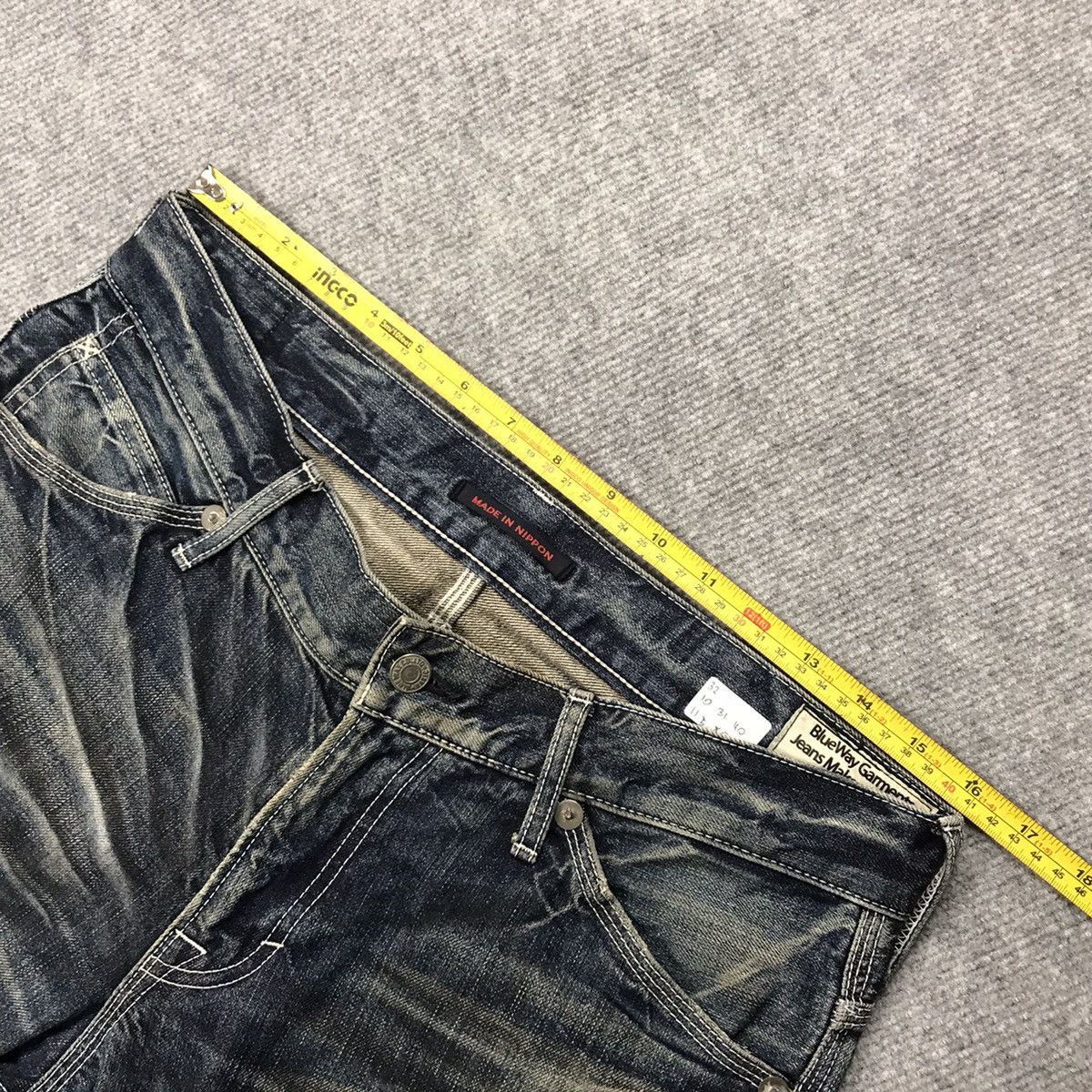 Japanese Brand × Le Grande Bleu (L.G.B.) BLUE WAY DRAK DENIM DISTRESSED DENIM PANTS Size US 32 / EU 48 - 10 Thumbnail
