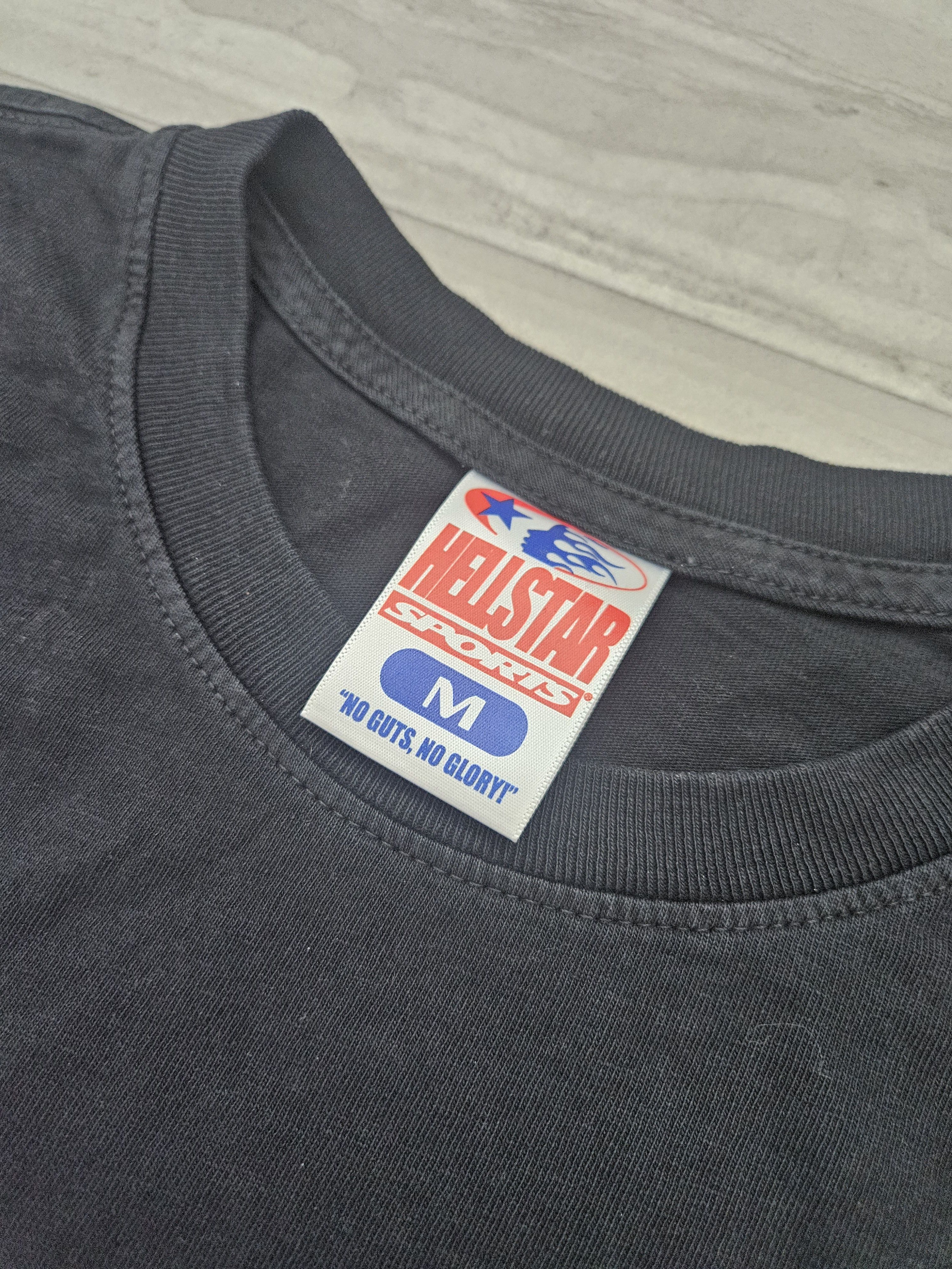 HELLSTAR SAMPLE PROTO H Star Black & White Blur Logo Black T Shirt Size US M / EU 48-50 / 2 - 4 Thumbnail
