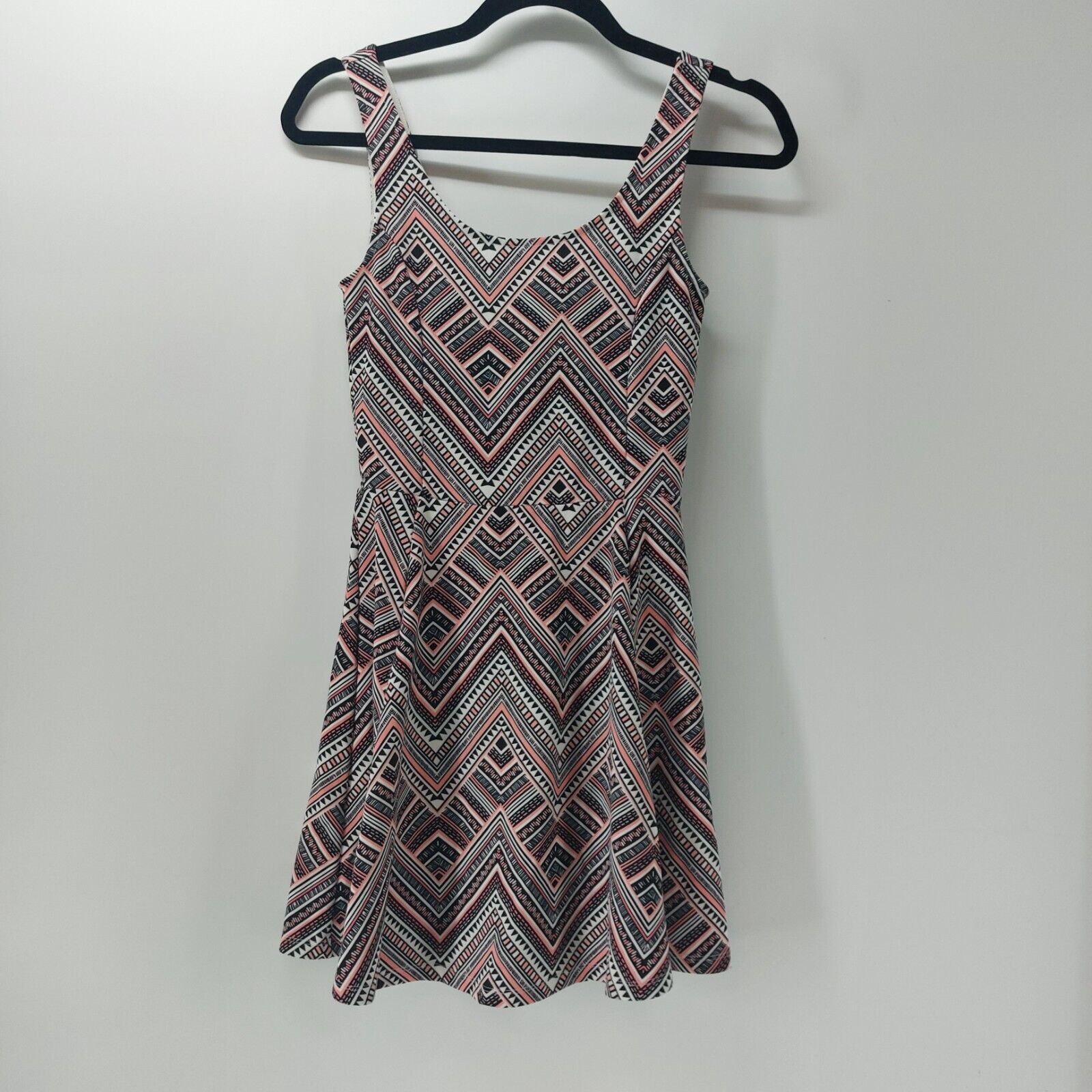 Divided Divided Women's Zig Zag Black Whtie Coral Sleeveless Dress 6 Size M / US 6-8 / IT 42-44 - 3 Thumbnail