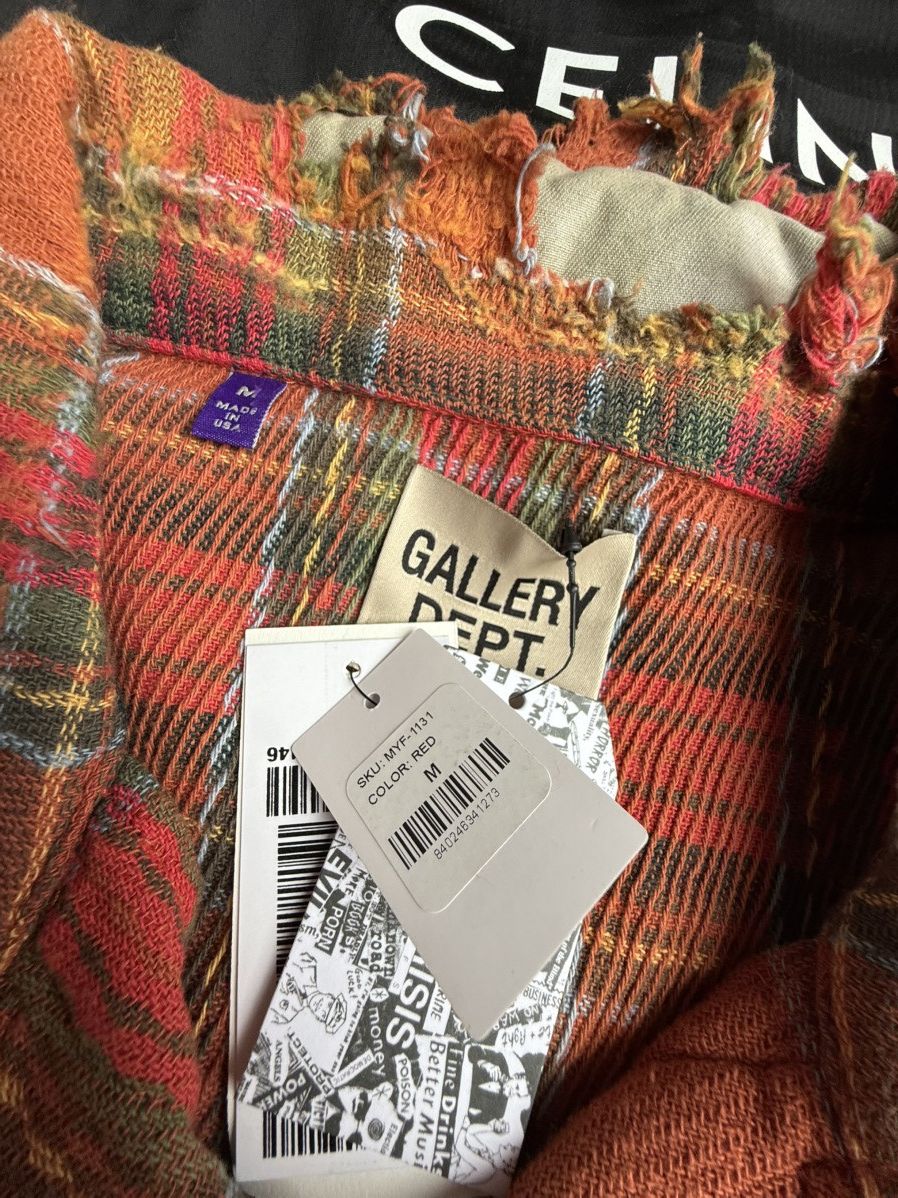 Gallery Dept. Gallery Dept Marley Distressed Checked Cotton-Flannel Shirt Size US M / EU 48-50 / 2 - 21 Thumbnail