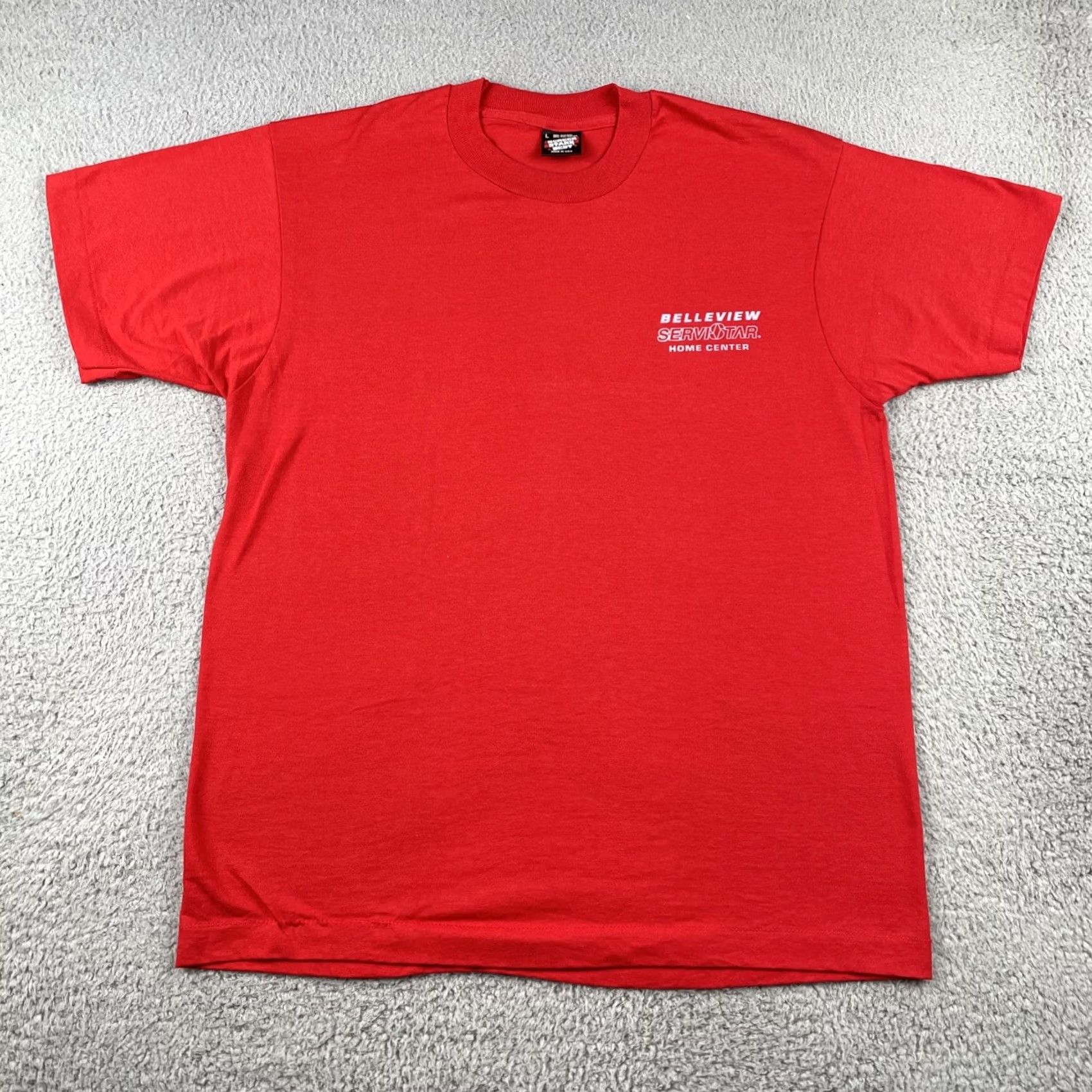 Vintage VINTAGE Screen Stars Best Shirt Mens L Red 80s 90s USA Trucker Vtg Blood Orange Cotton Blend Polyester Short Sleeve Crew Neck Size US L / EU 52-54 / 3 - 7 Thumbnail