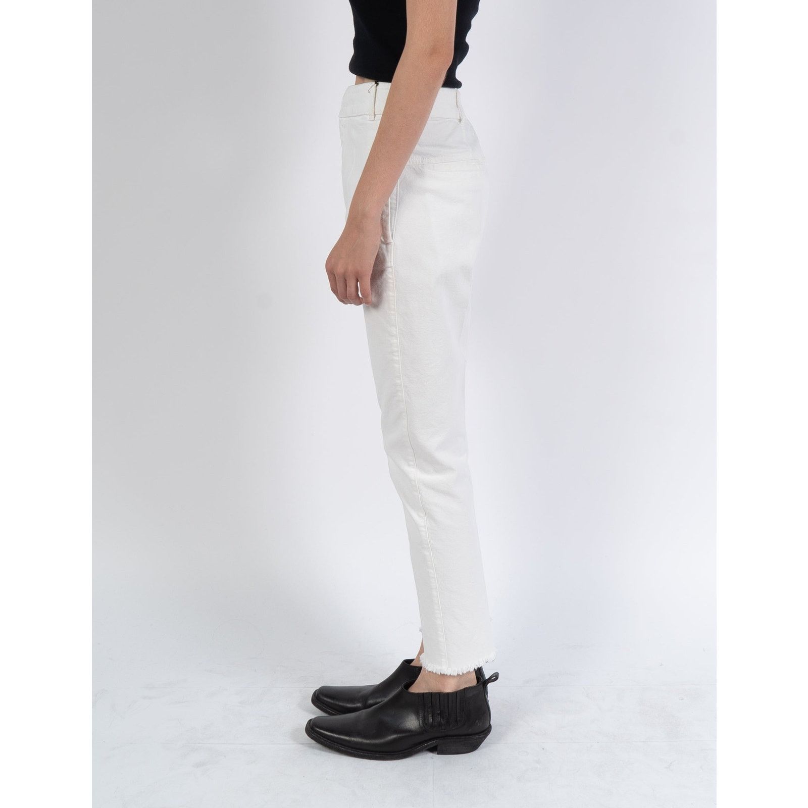 Haider Ackermann FW19 White Cropped Denim Trousers Size 26" / US 2 / IT 38 - 4 Thumbnail