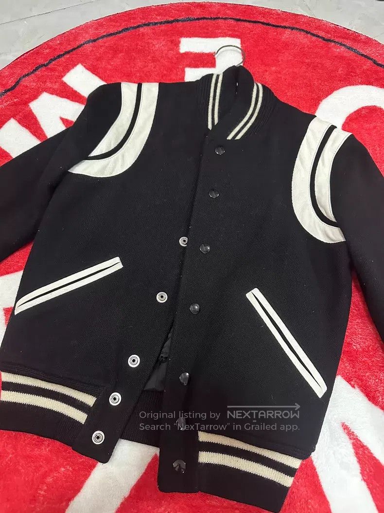 Saint Laurent Paris Saint Laurent Paris Black and White Patchwork Baseball Jac Size XXS / US 00 / IT 34 - 1 Thumbnail