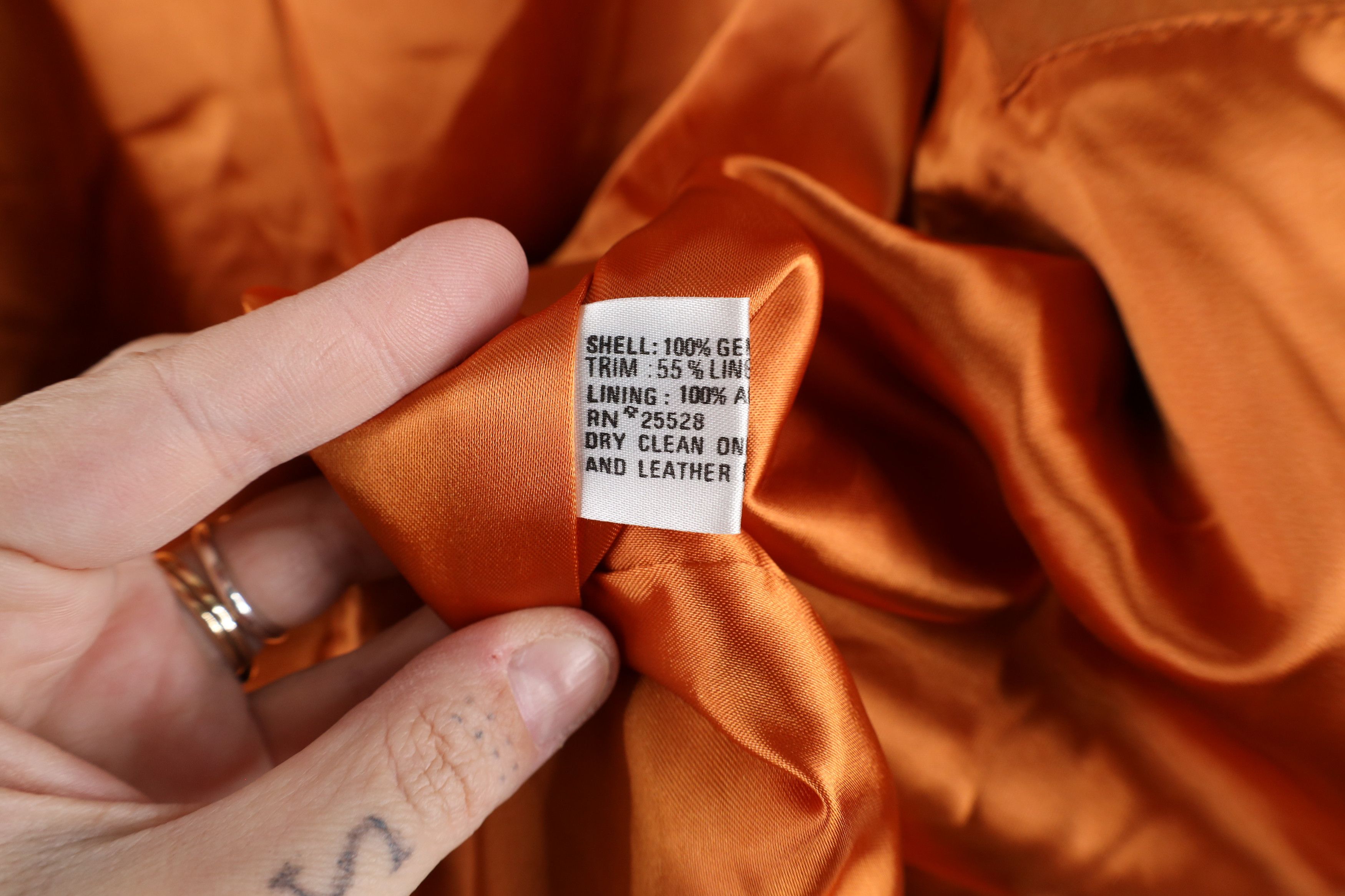 Vintage Vintage 90s Streetwear Leather Button Varsity Jacket Orange Size US XL / EU 56 / 4 - 10 Thumbnail