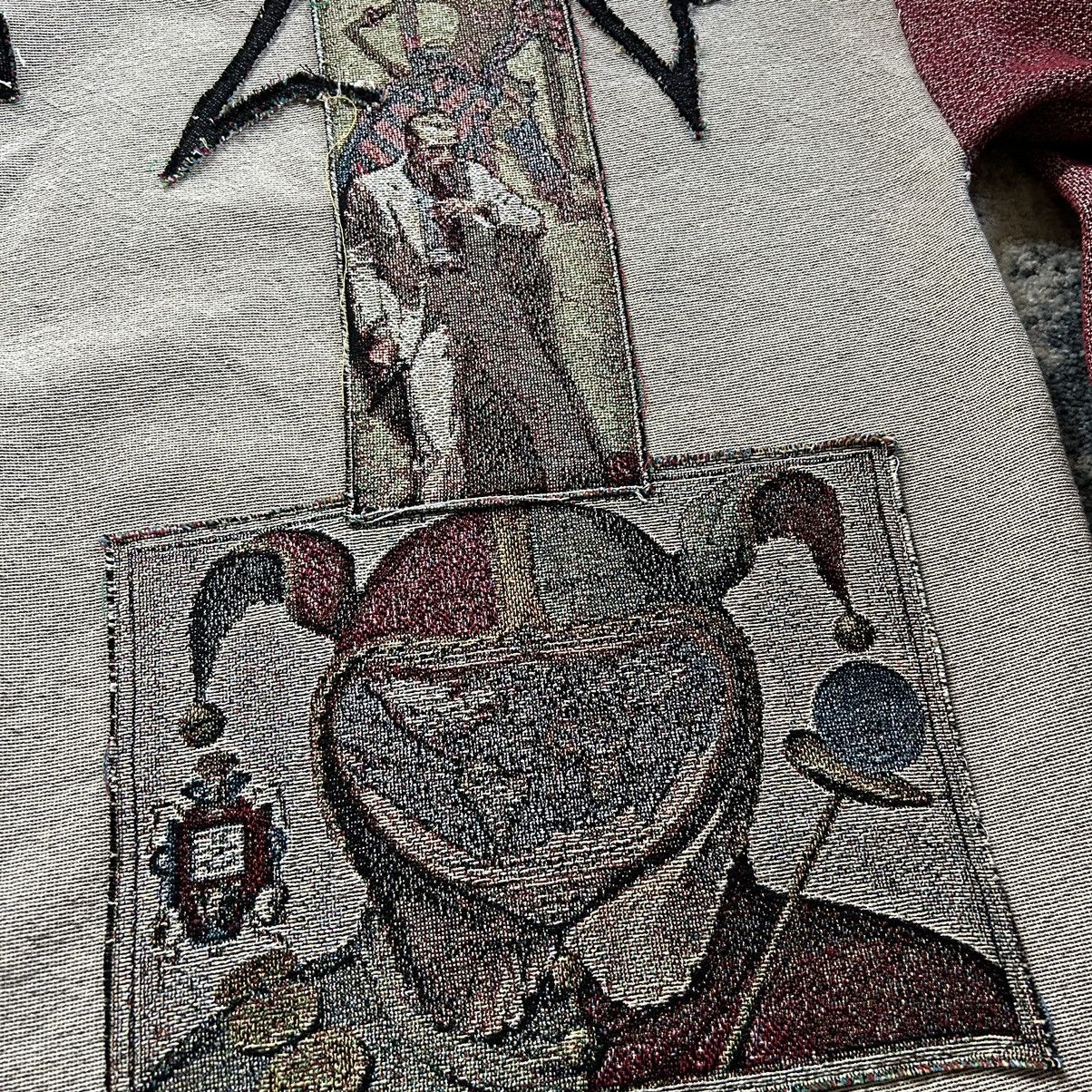 4x1111 nebabot nodnarb BARBED ASYMMETRiC TAPESTRY CREWNECK SCARLET Size US XL / EU 56 / 4 - 8 Thumbnail
