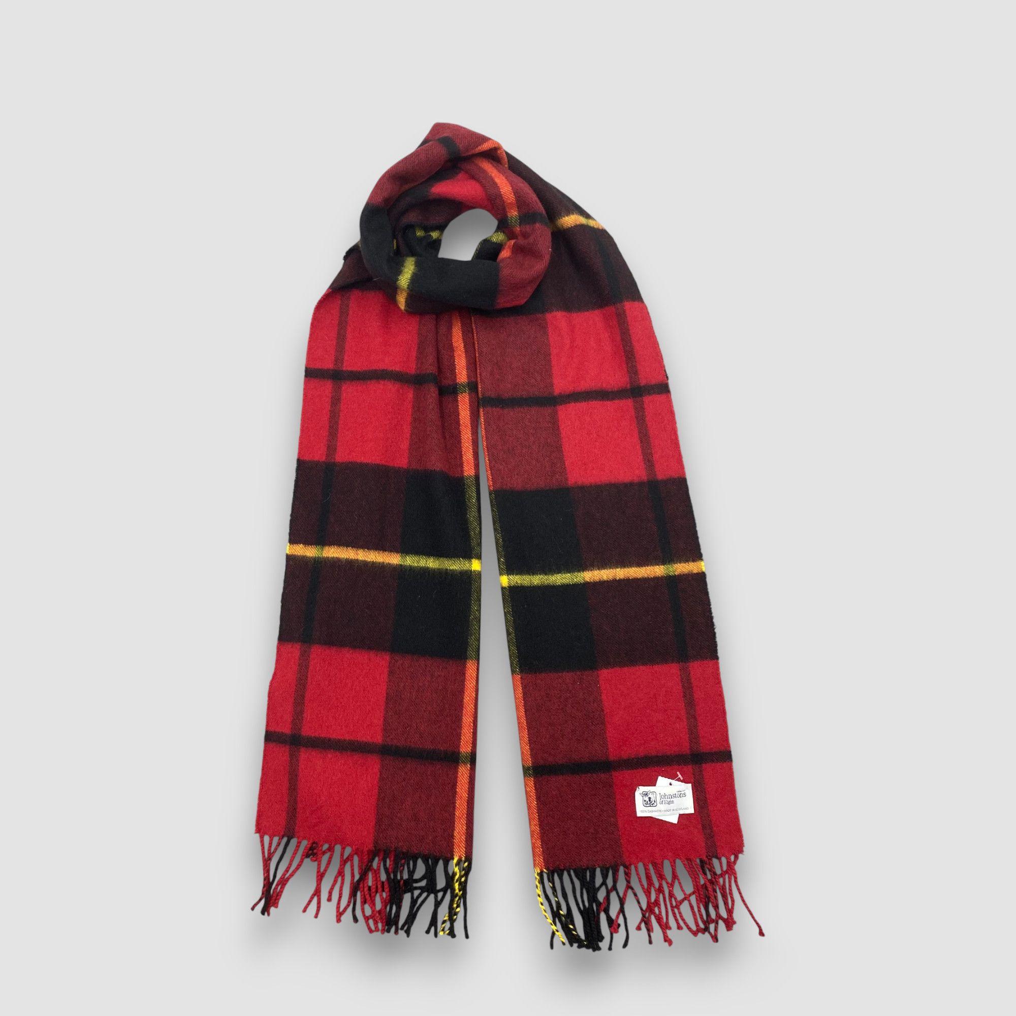 Johnstons Of Elgin Vintage Johnstons of Elgin Scarf Muffler Wool Plaid Scarves Size ONE SIZE - 1 Thumbnail