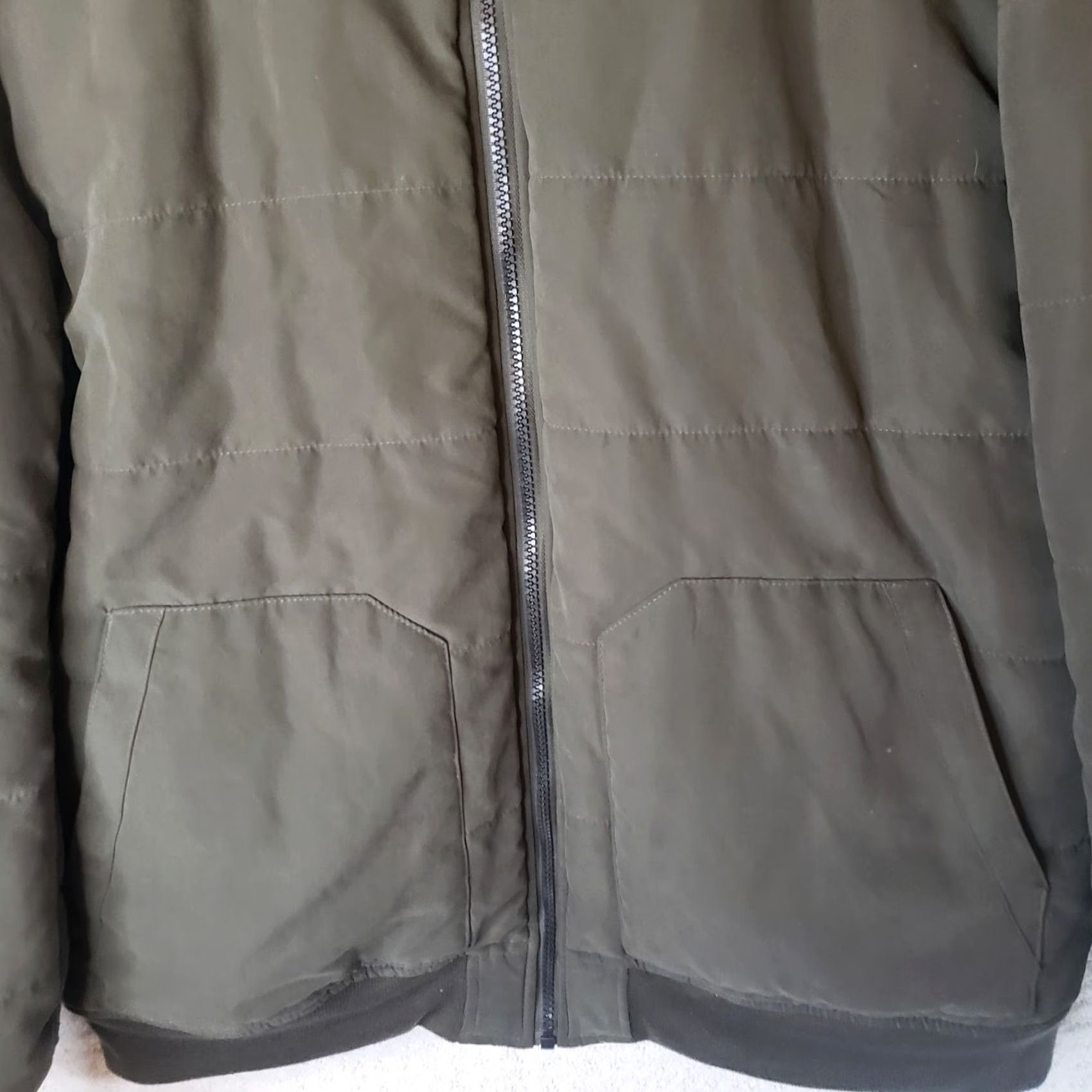 Vintage ARIZONA JEAN CO. Olive Green Puffer Jacket Mens XL Lightweight Softshell Full Zip Quilted Nylon Lining Winter Fall Spring Casual Travel Vintage: No Size US 36 / EU 52 - 3 Thumbnail