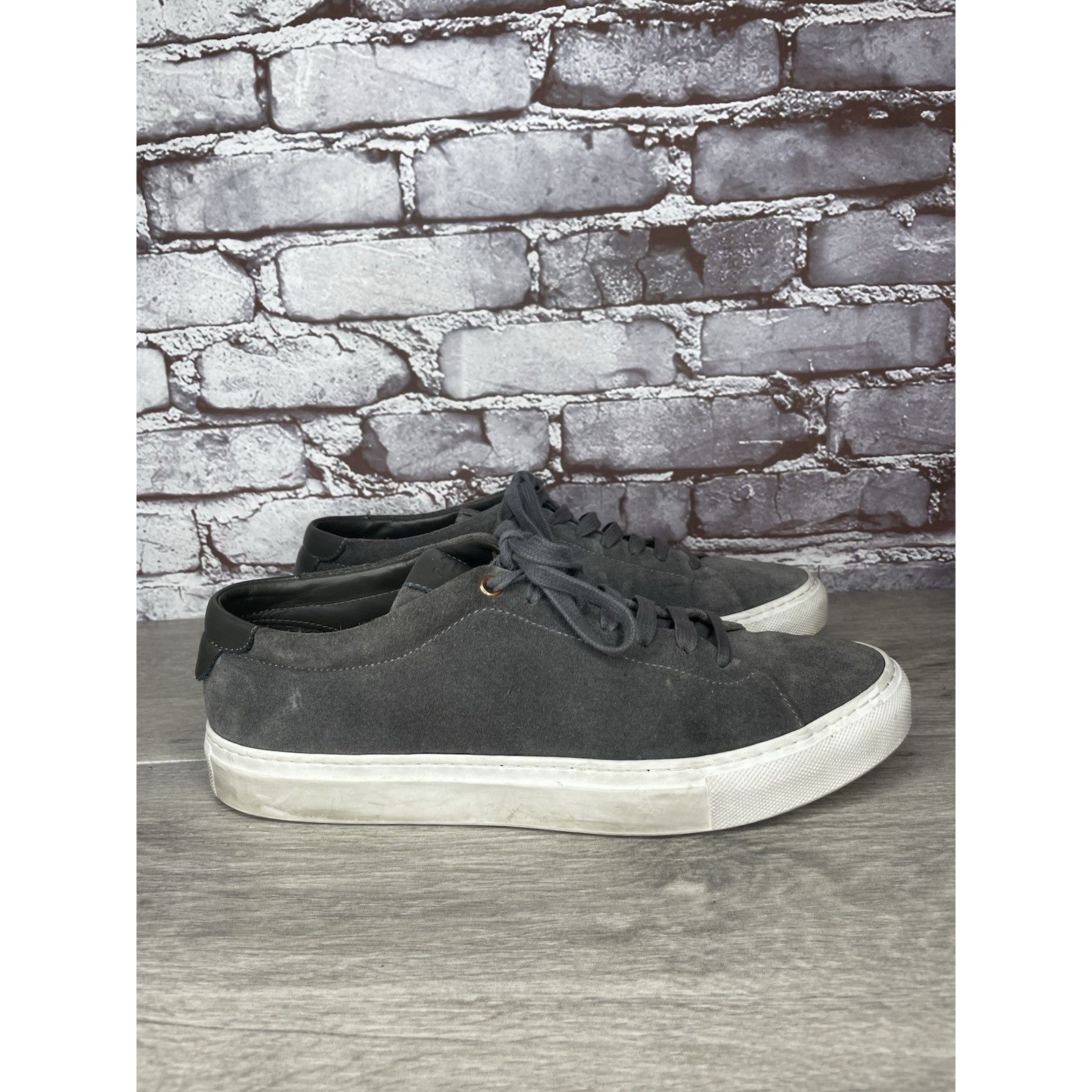 Bergdorf Goodman Goodman Brand Edge Charcoal Suede Casual Lace Low Top Sneake Size US 9 / EU 42 - 3 Thumbnail