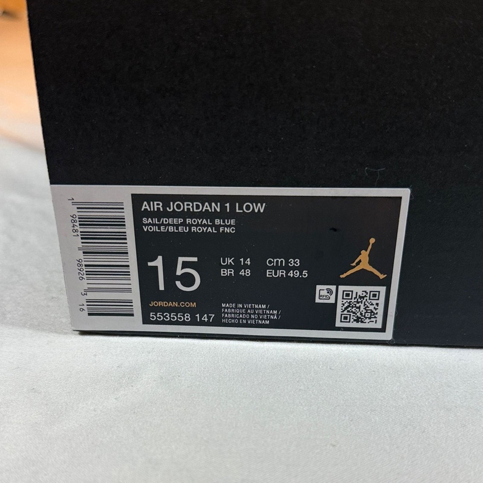 Nike Jordan 1 Low - Sail/Deep Royal Blue sz 15 Size US 15 / EU 48 - 5 Thumbnail