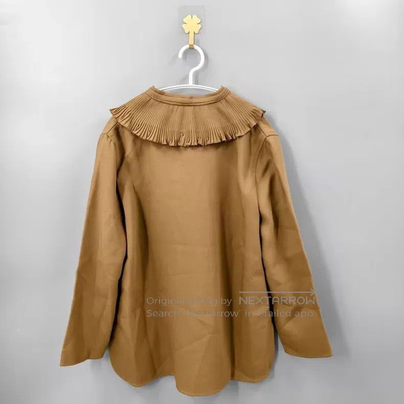 Hermes Hermes Brown Bellflower Lace Collar Shirt Size XS / US 0-2 / IT 36-38 - 2 Thumbnail