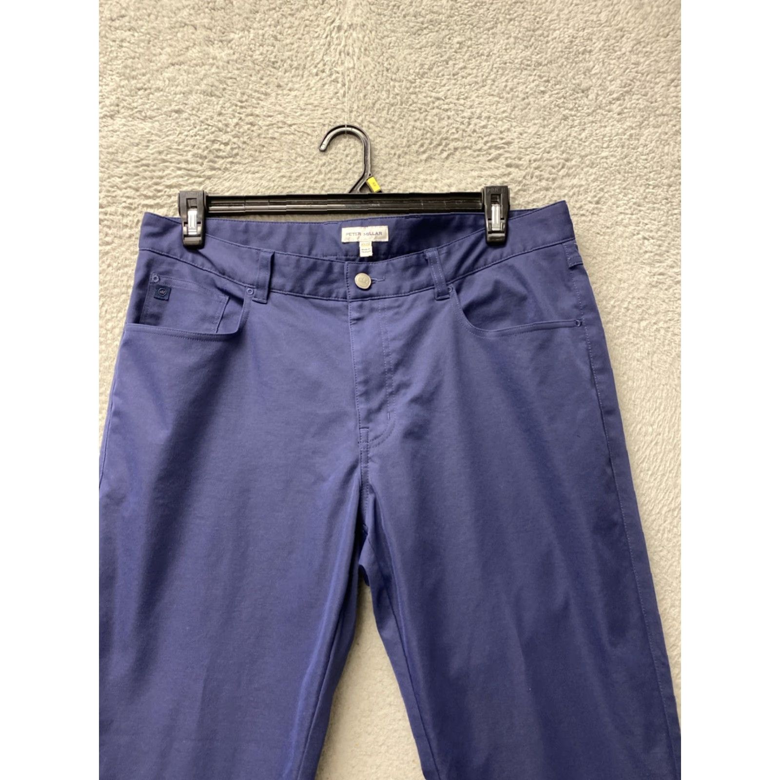 Peter Millar PETER MILLAR Mens Golf Pants 5-Pocket Signature Sateen Navy 35 x 30 Mens, Regular, 5-Pocket, Navy, Golf Pants Size US 38 / EU 54 - 2 Thumbnail