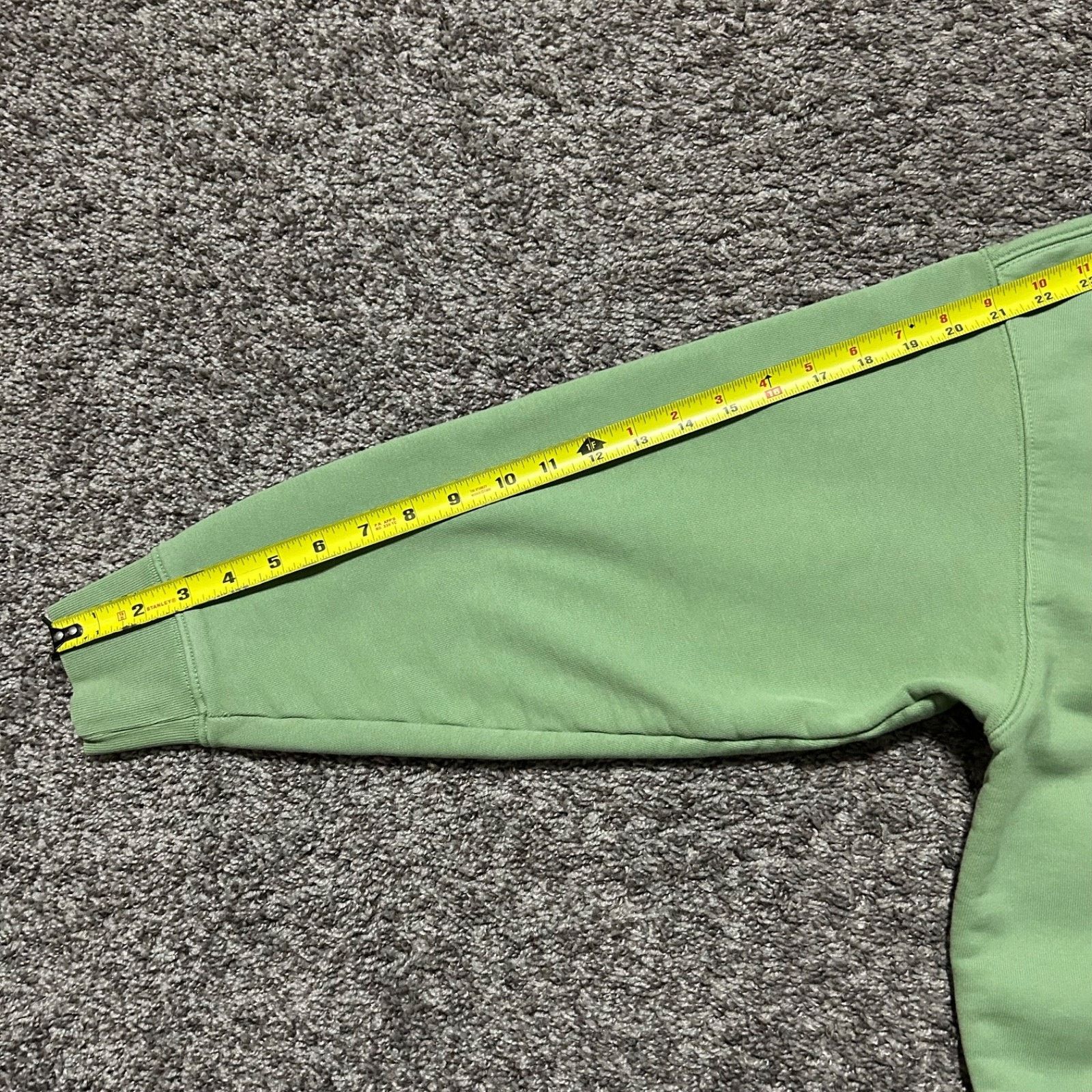 Vintage Thrashed Sweatshirt Pullover Heavy Cotton Faded Green y2k Size ONE SIZE - 5 Thumbnail
