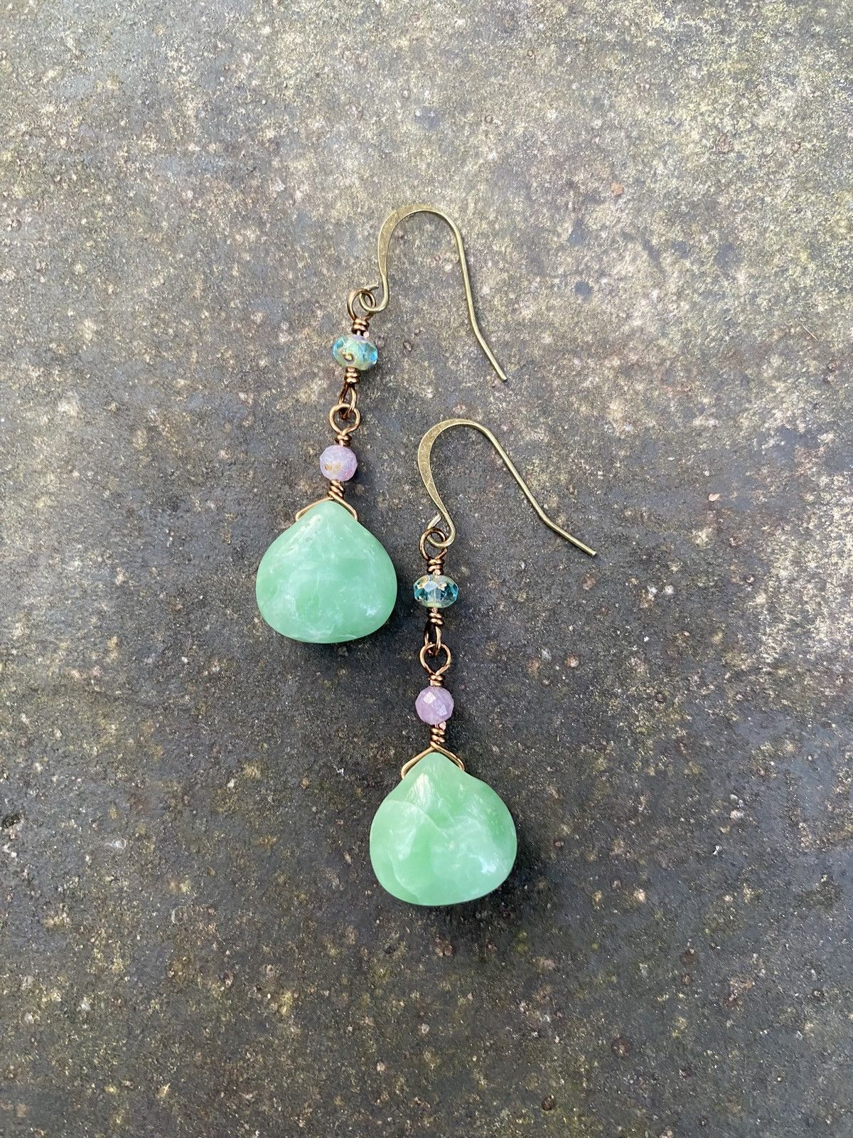 Handmade Green Quartz Dangles Size ONE SIZE - 4 Thumbnail