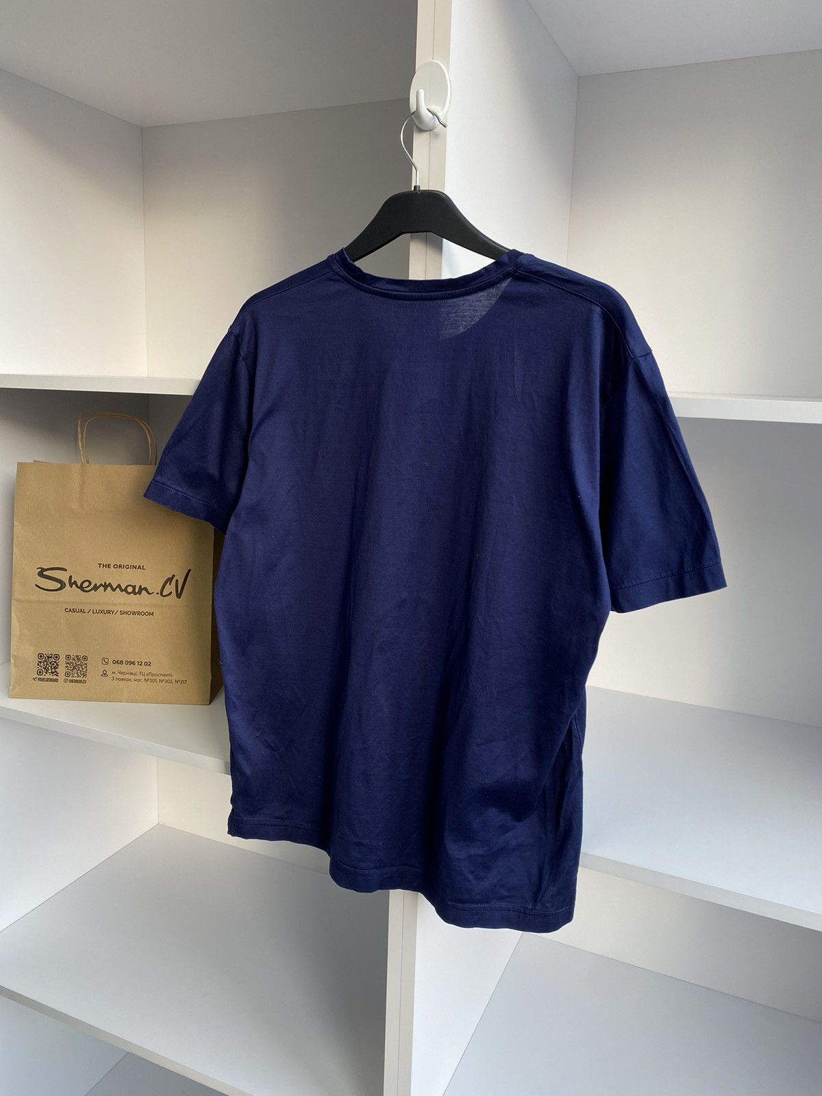 Billionaire Couture × Designer × Vintage Vintage Billionaire Couture Navy Luxury Streetwear T-shirt Size US L / EU 52-54 / 3 - 11 Thumbnail