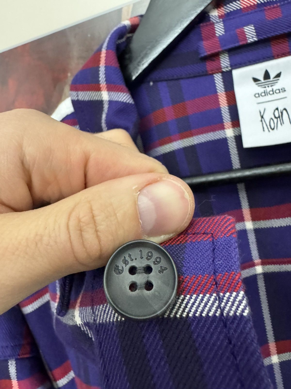 Adidas Adidas Originals X Korn Band Overshirt Plaid Button Up Rare Size US L / EU 52-54 / 3 - 4 Thumbnail