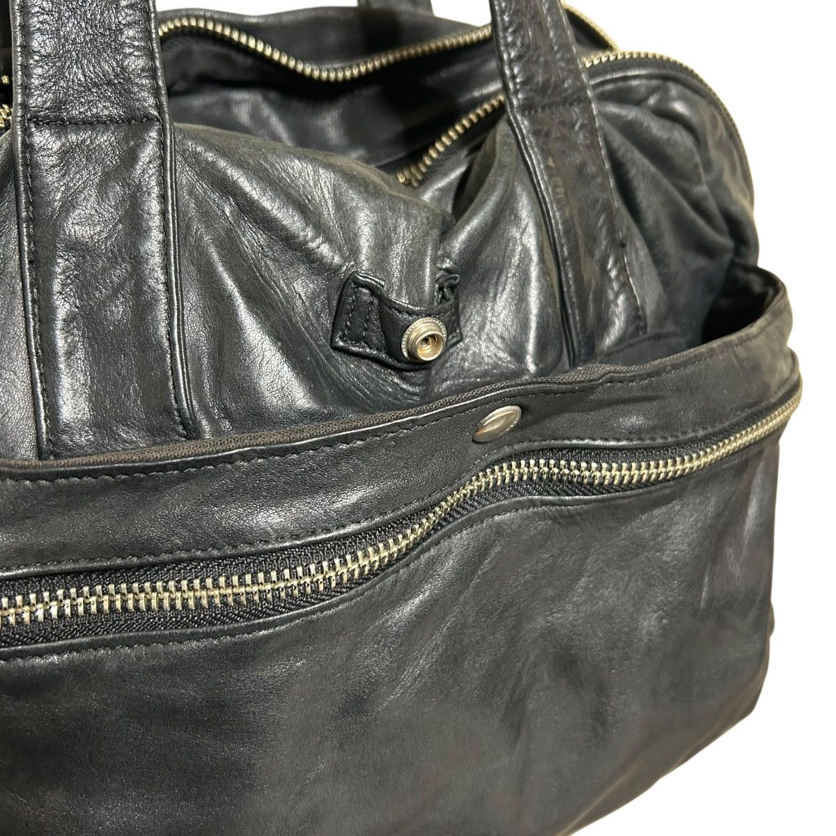 Designer × Vintage × Yohji Yamamoto Vintage Yohji Yamamoto black multi zip leather bag Size ONE SIZE - 13 Thumbnail