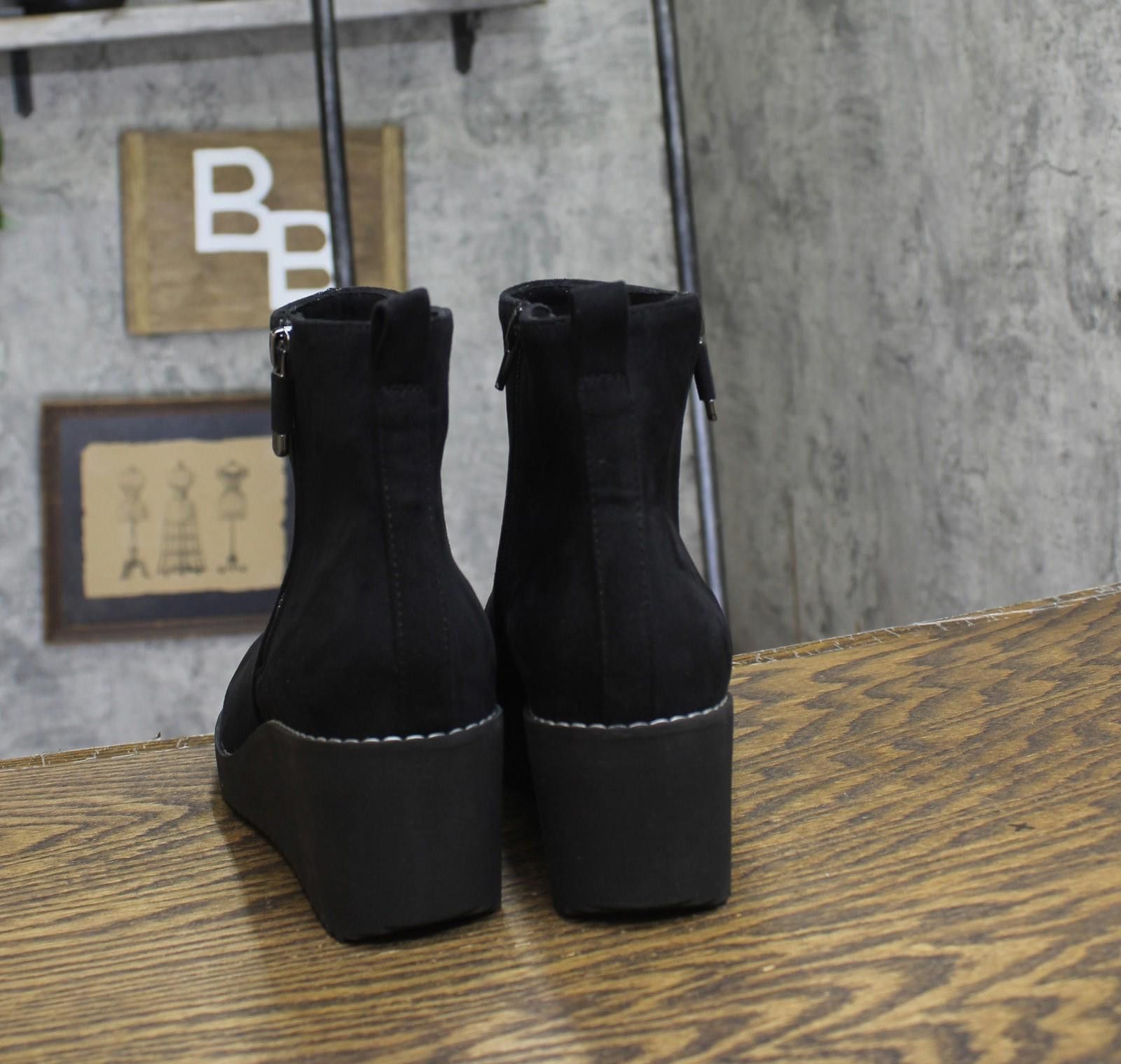 Style & Co New Style & Co. Booties 10019630400 Black Microsuede 7.5m Size US 7.5 / IT 37.5 - 4 Thumbnail