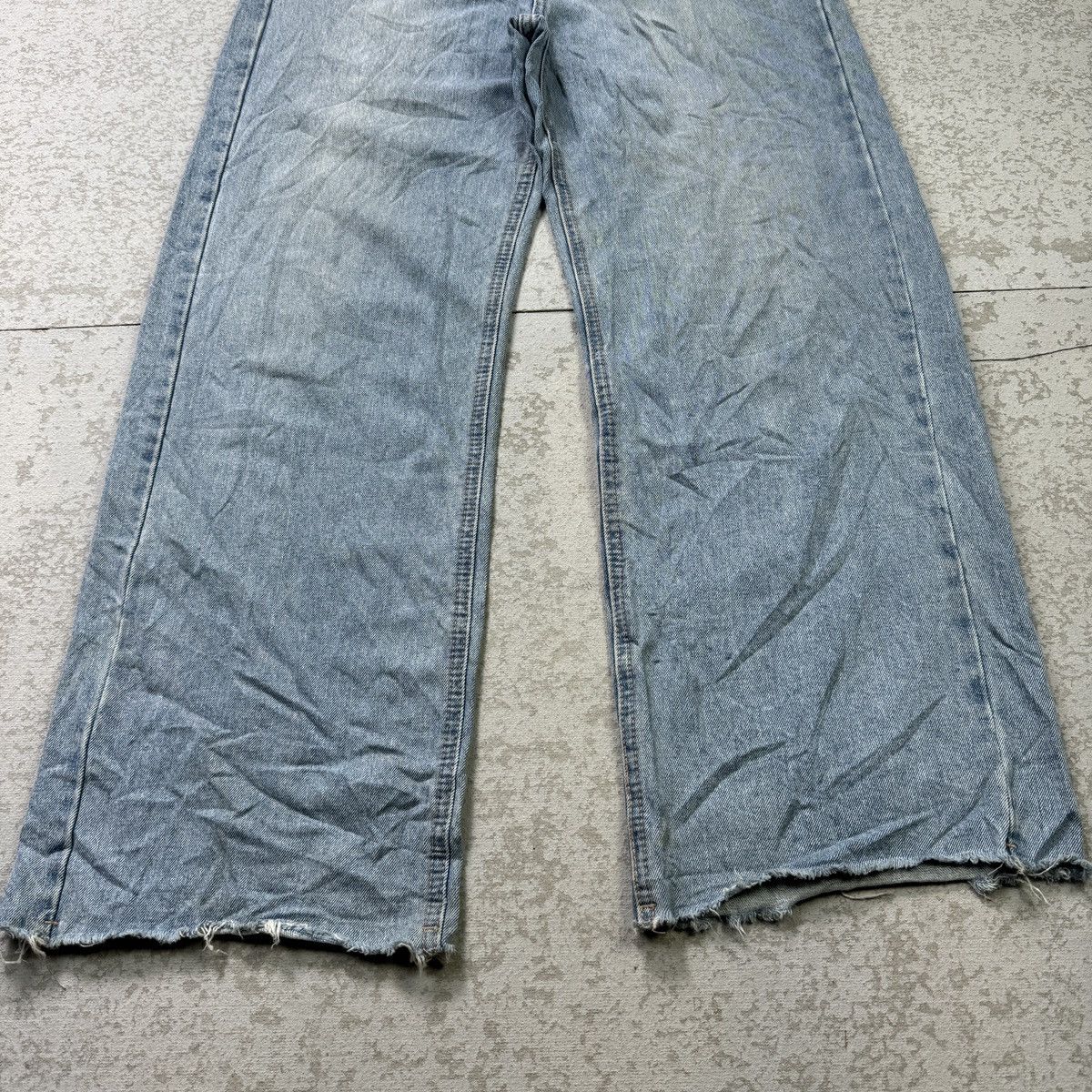 If Six Was Nine 💥Baggy💥 Ripped Blue Washed Jean - bdp0055 Size US 29 - 4 Thumbnail