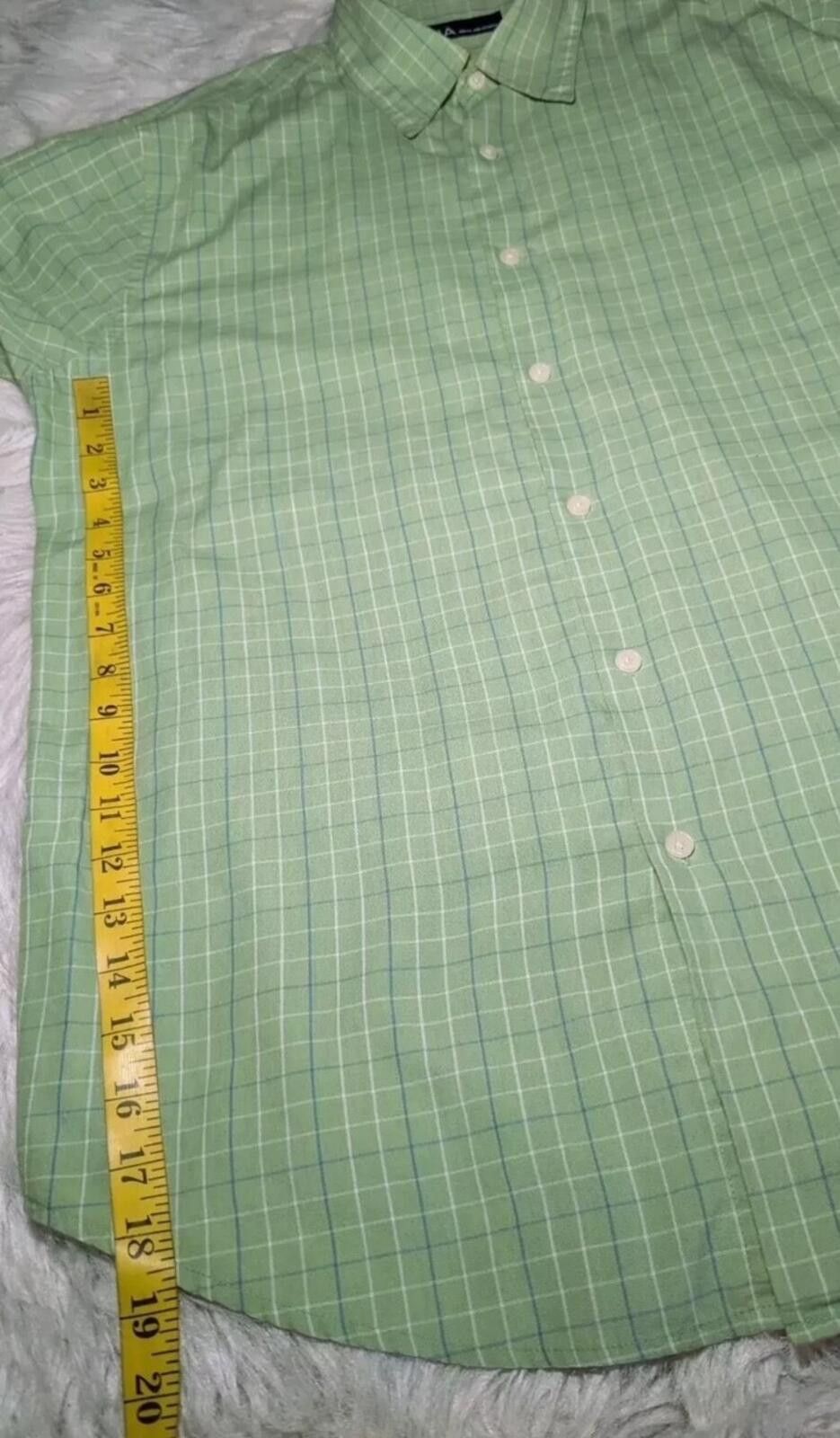 John Ashford Men's Size Large Green Blue PLAID Button Shirt Long Sleeve Size US L / EU 52-54 / 3 - 3 Thumbnail