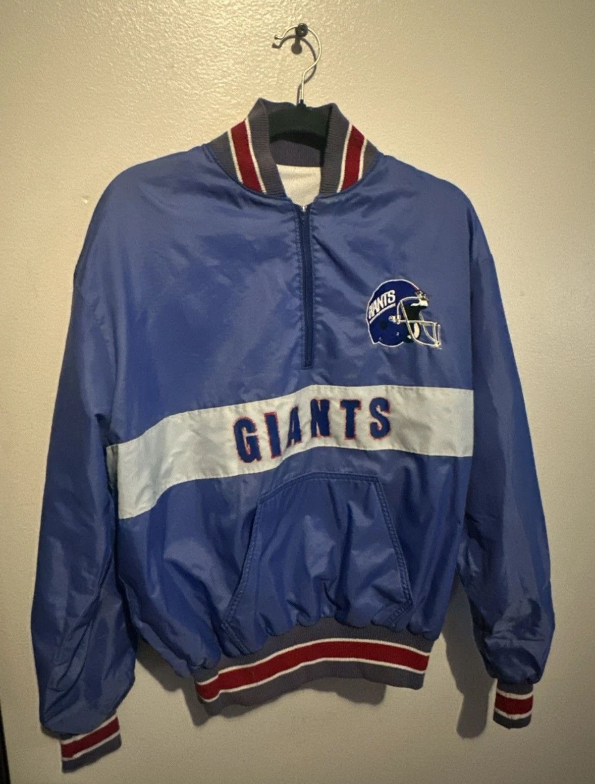 Delong Delong Vintage NY Giants Pullover Jacket Blue Size L Size US L / EU 52-54 / 3 - 1 Thumbnail