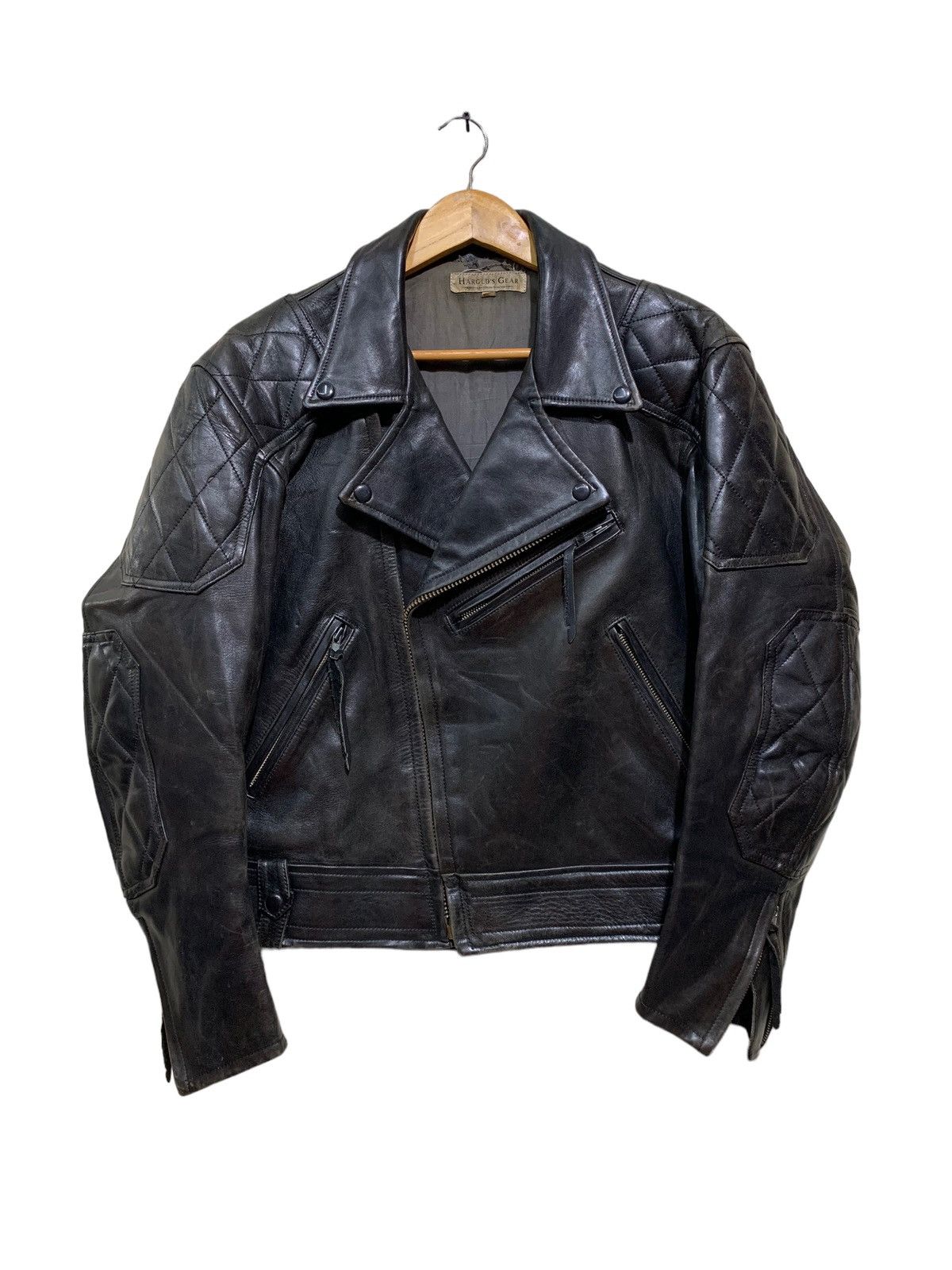 Japanese Brand 🔥HAROLD GEAR DOUBLE COLLAR BIKERS LEATHER JACKET Size US M / EU 48-50 / 2 - 1 Thumbnail
